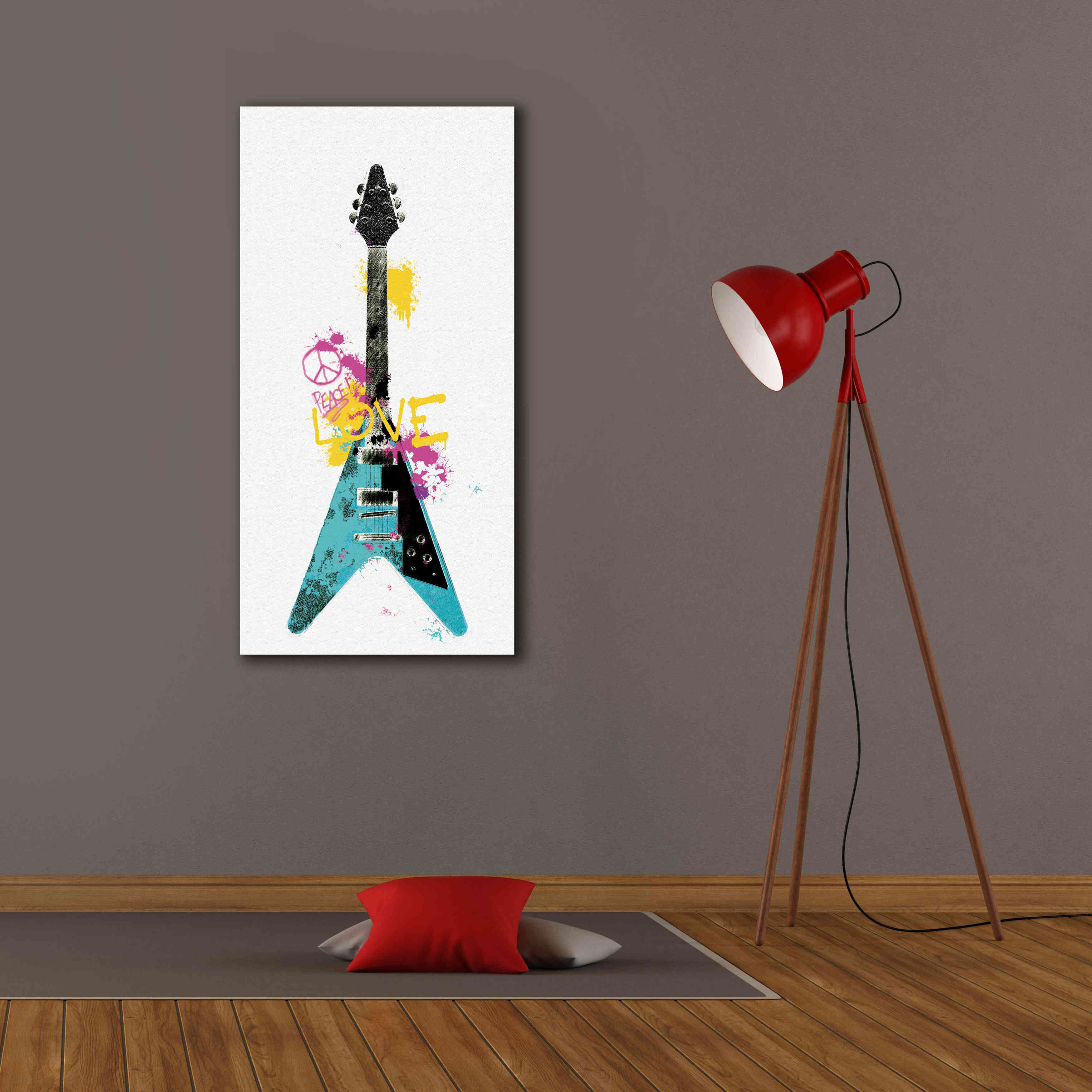 'Garage Band III Graffiti' by Mike Schick, Giclee Canvas Wall Art,20 x 40