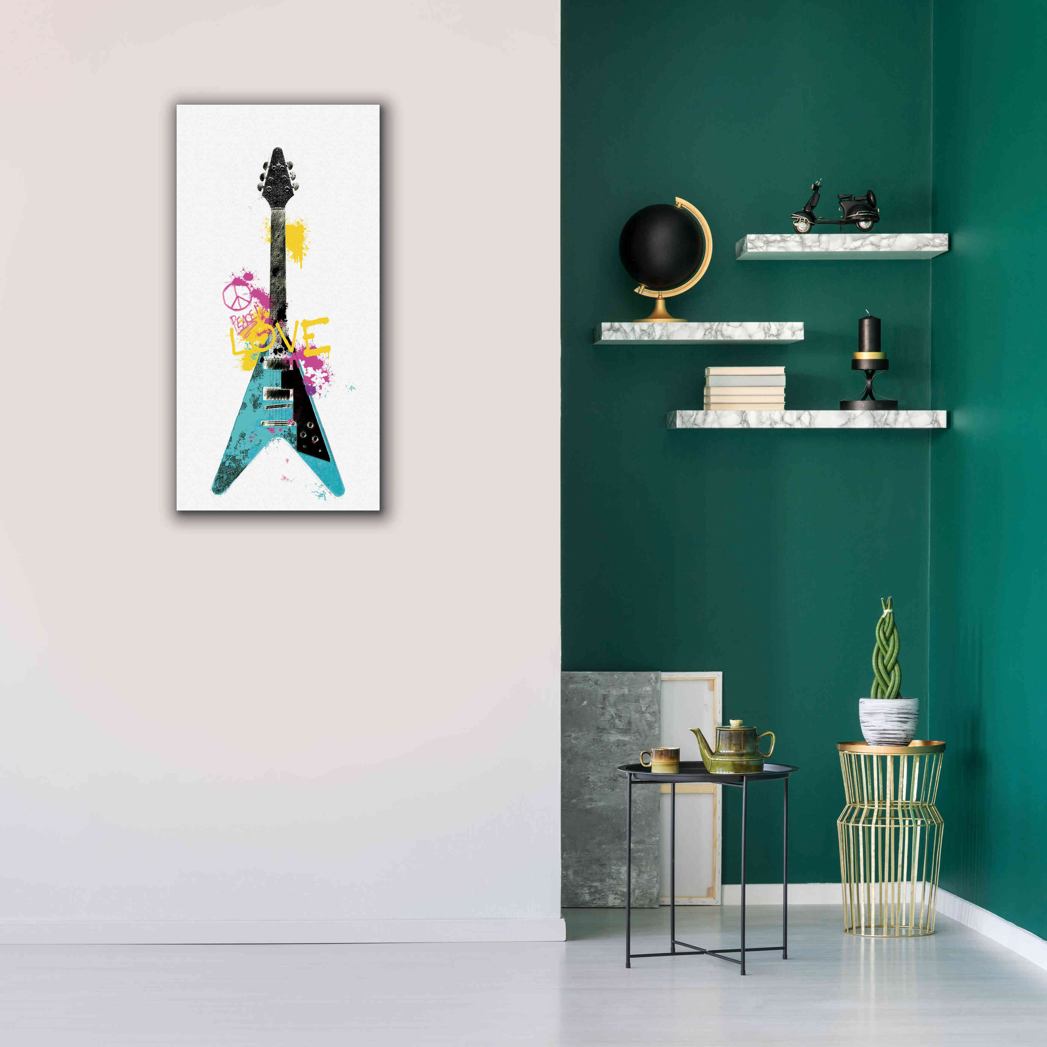 'Garage Band III Graffiti' by Mike Schick, Giclee Canvas Wall Art,20 x 40