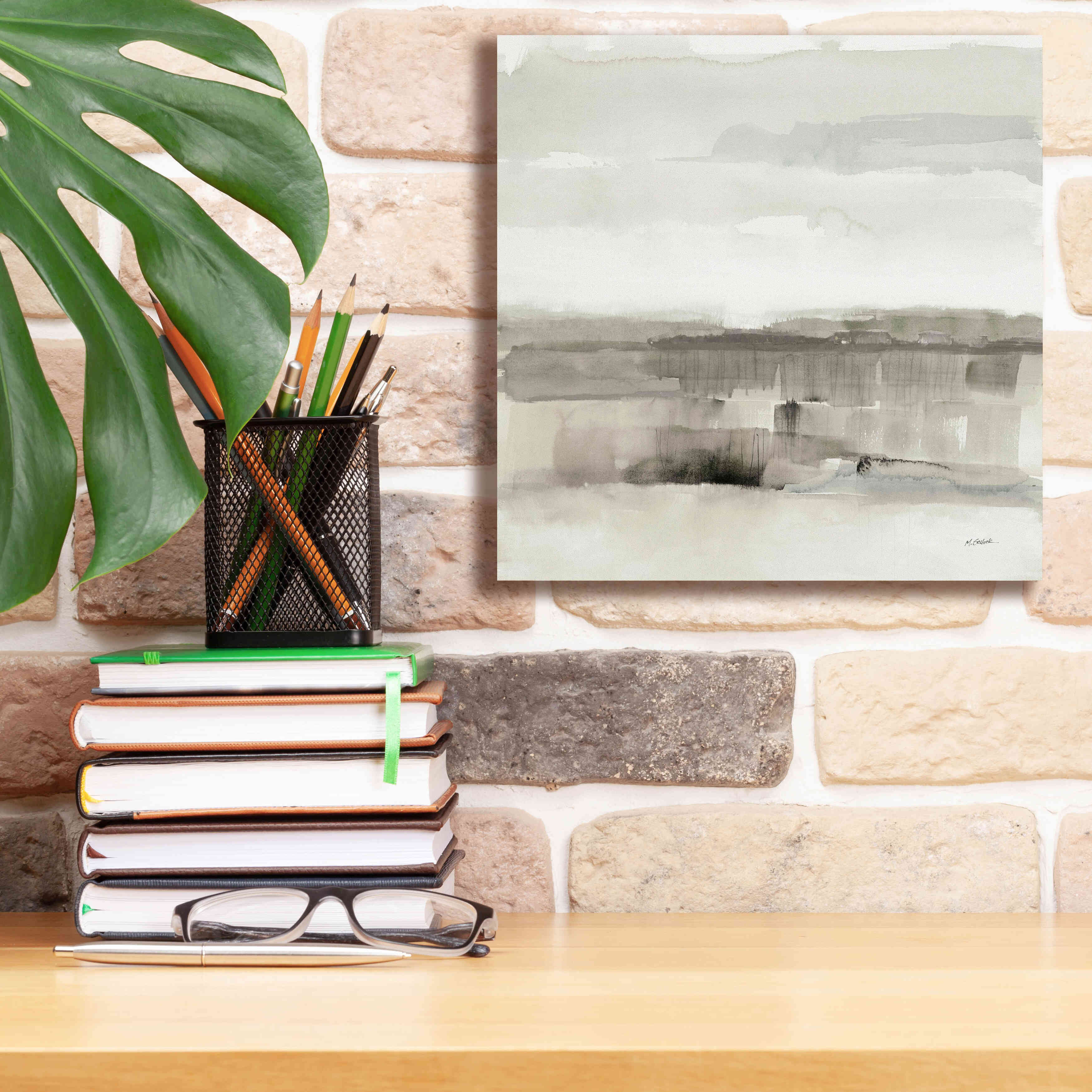 'Influence Of Line And Color Neutral' by Mike Schick, Giclee Canvas Wall Art,12x12