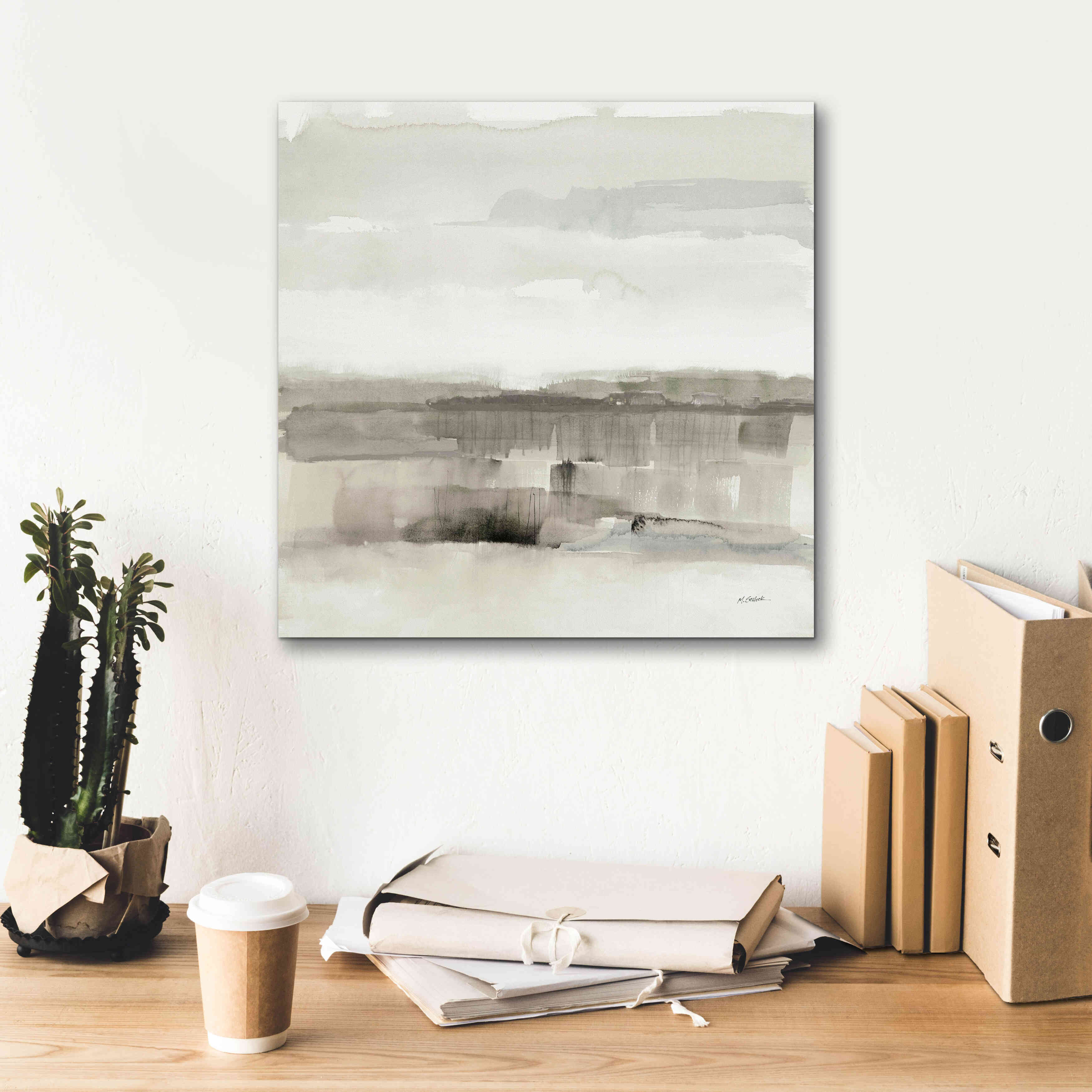 'Influence Of Line And Color Neutral' by Mike Schick, Giclee Canvas Wall Art,18x18