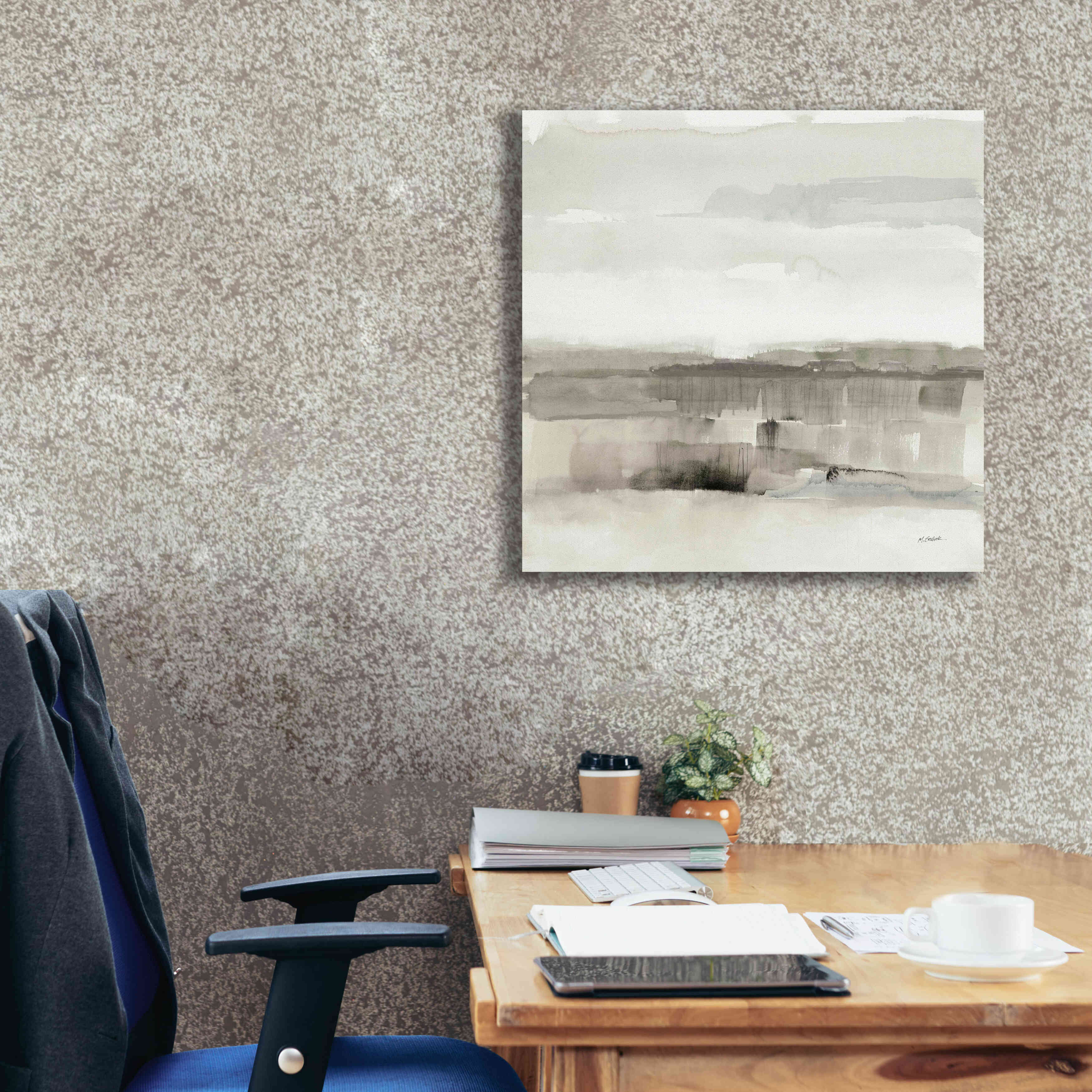 'Influence Of Line And Color Neutral' by Mike Schick, Giclee Canvas Wall Art,26x26