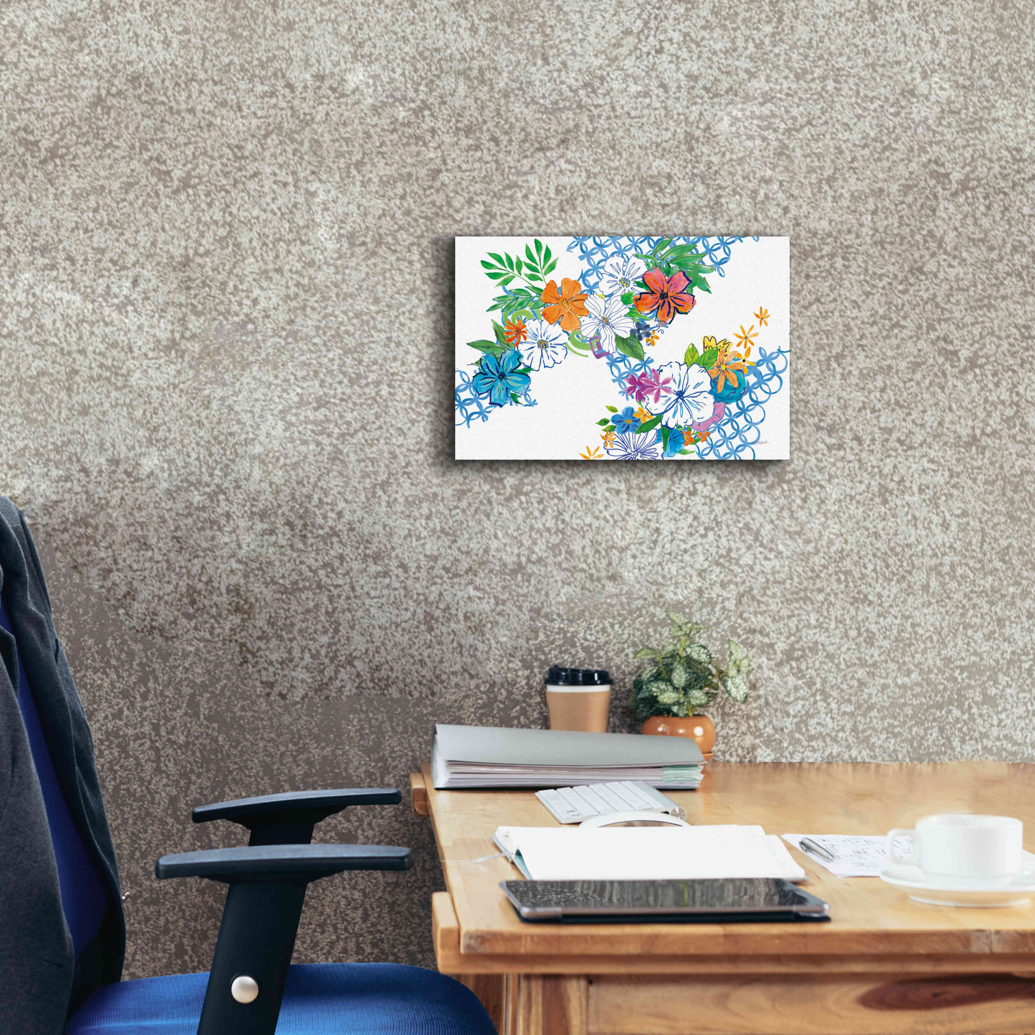 'Flower Power I' by Mike Schick, Giclee Canvas Wall Art,18 x 12