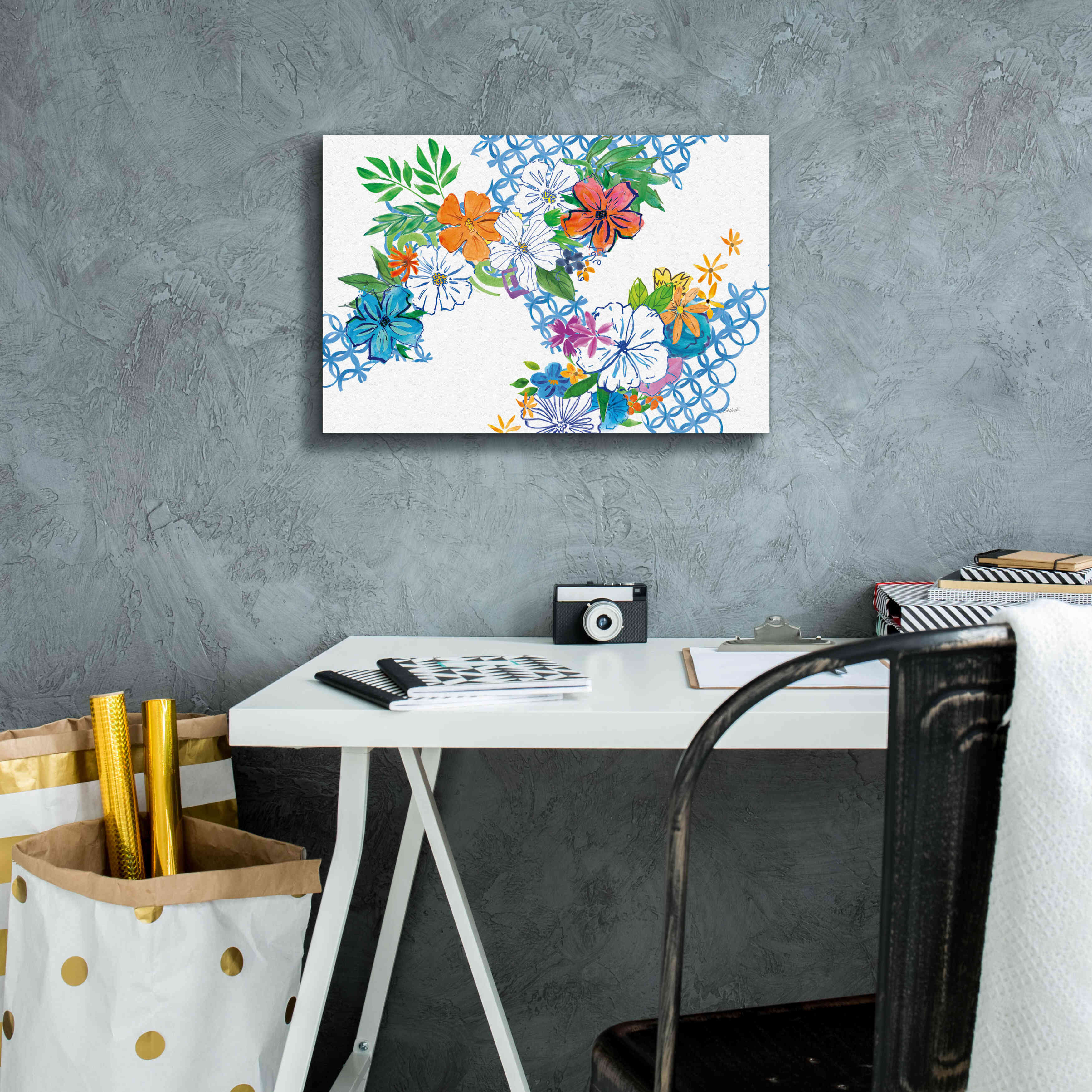 'Flower Power I' by Mike Schick, Giclee Canvas Wall Art,18 x 12