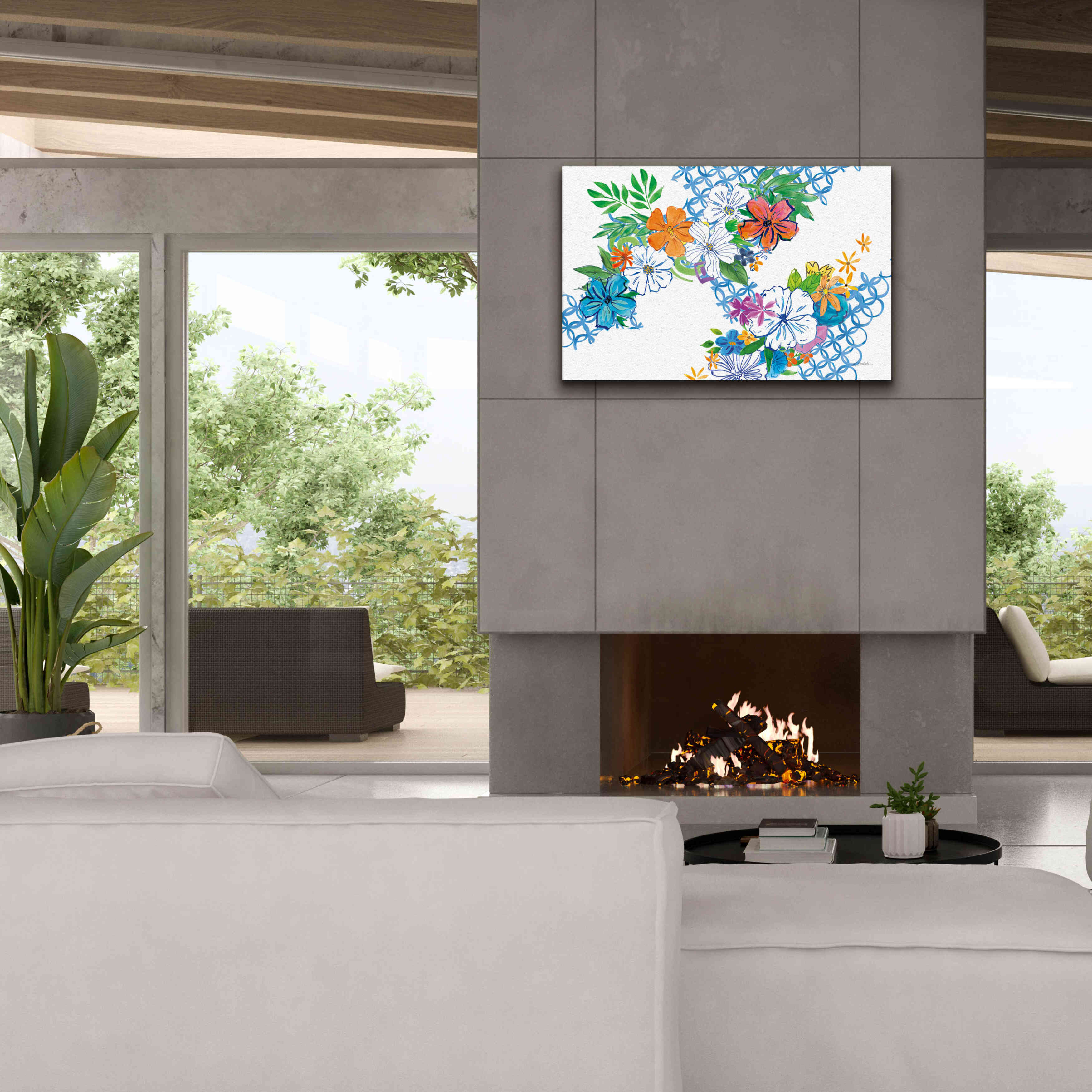 'Flower Power I' by Mike Schick, Giclee Canvas Wall Art,40 x 26