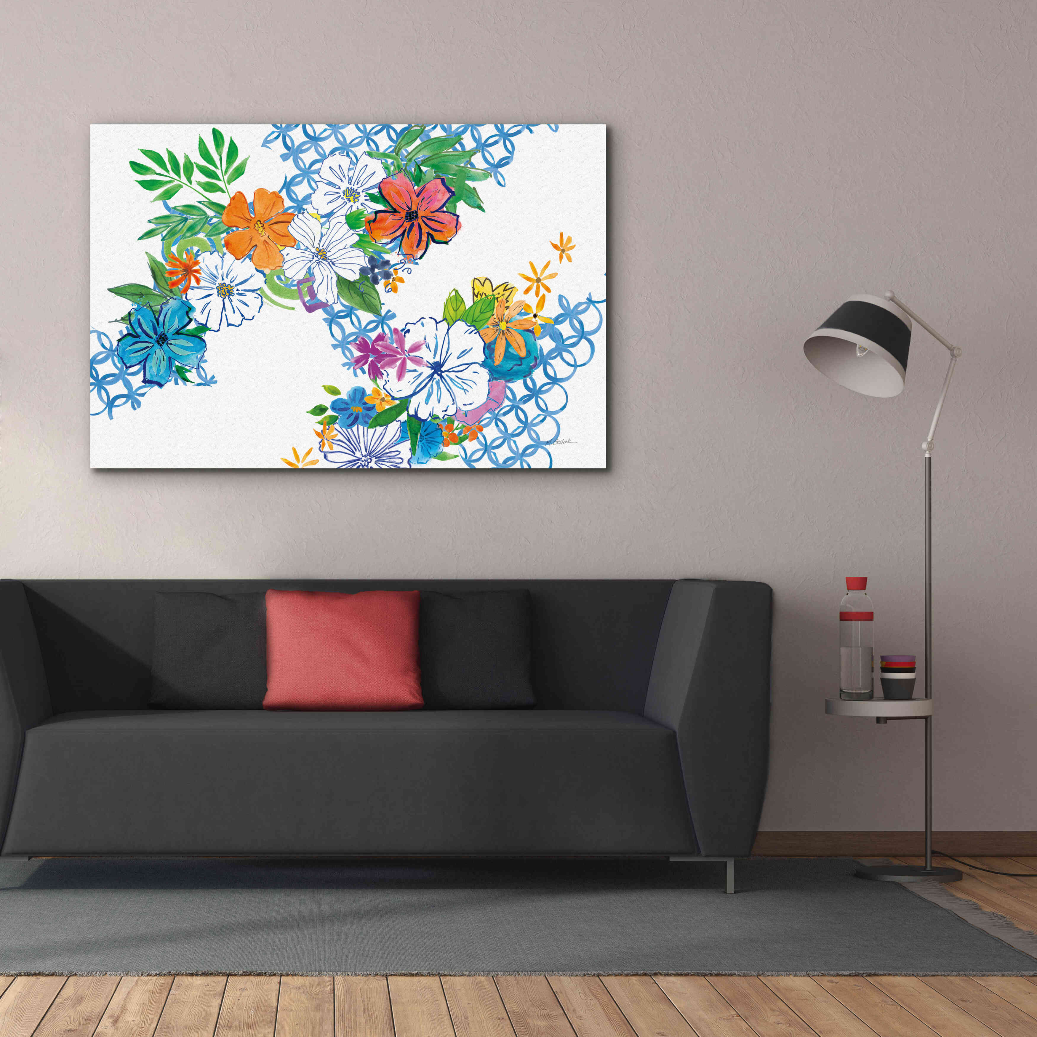 'Flower Power I' by Mike Schick, Giclee Canvas Wall Art,60 x 40