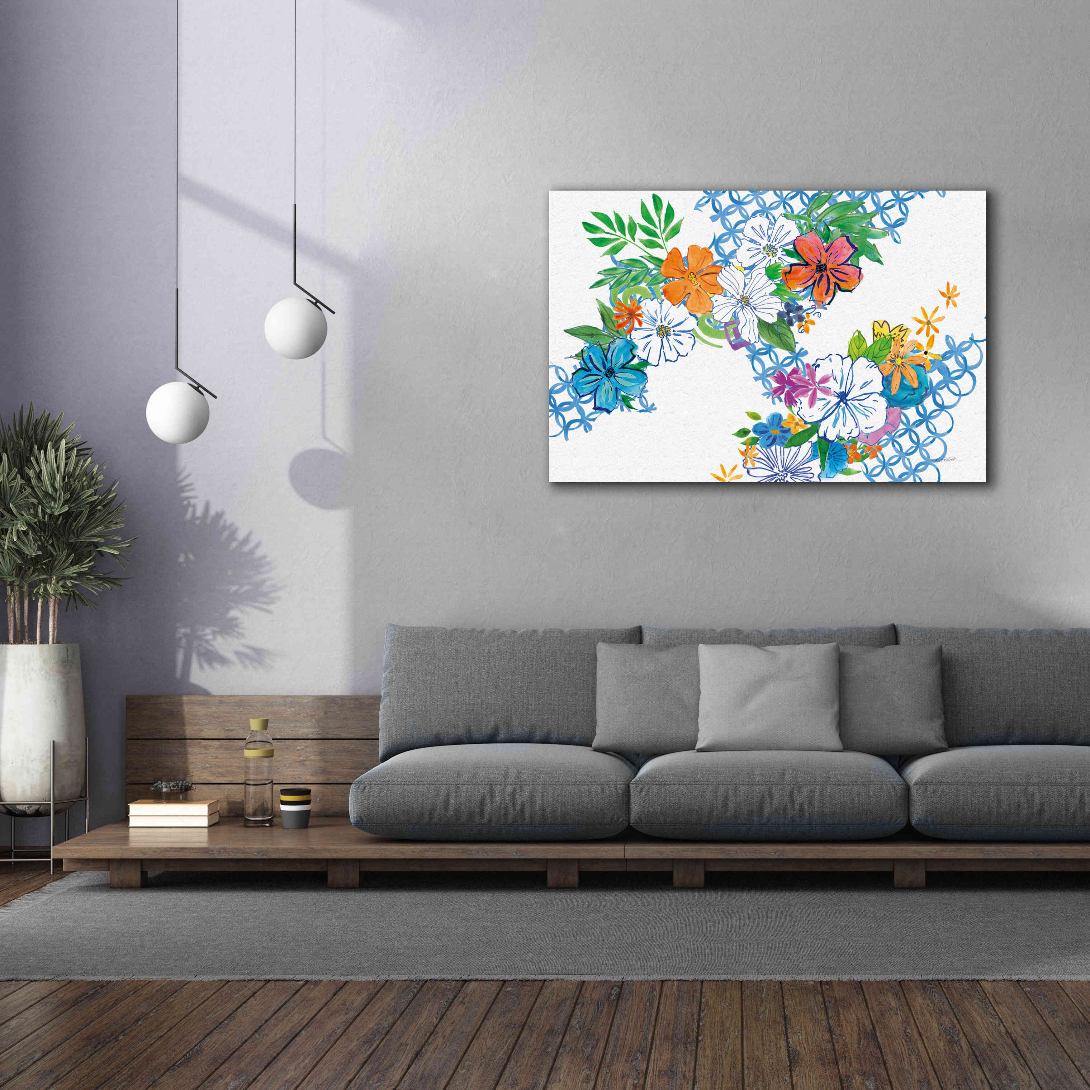 'Flower Power I' by Mike Schick, Giclee Canvas Wall Art,60 x 40