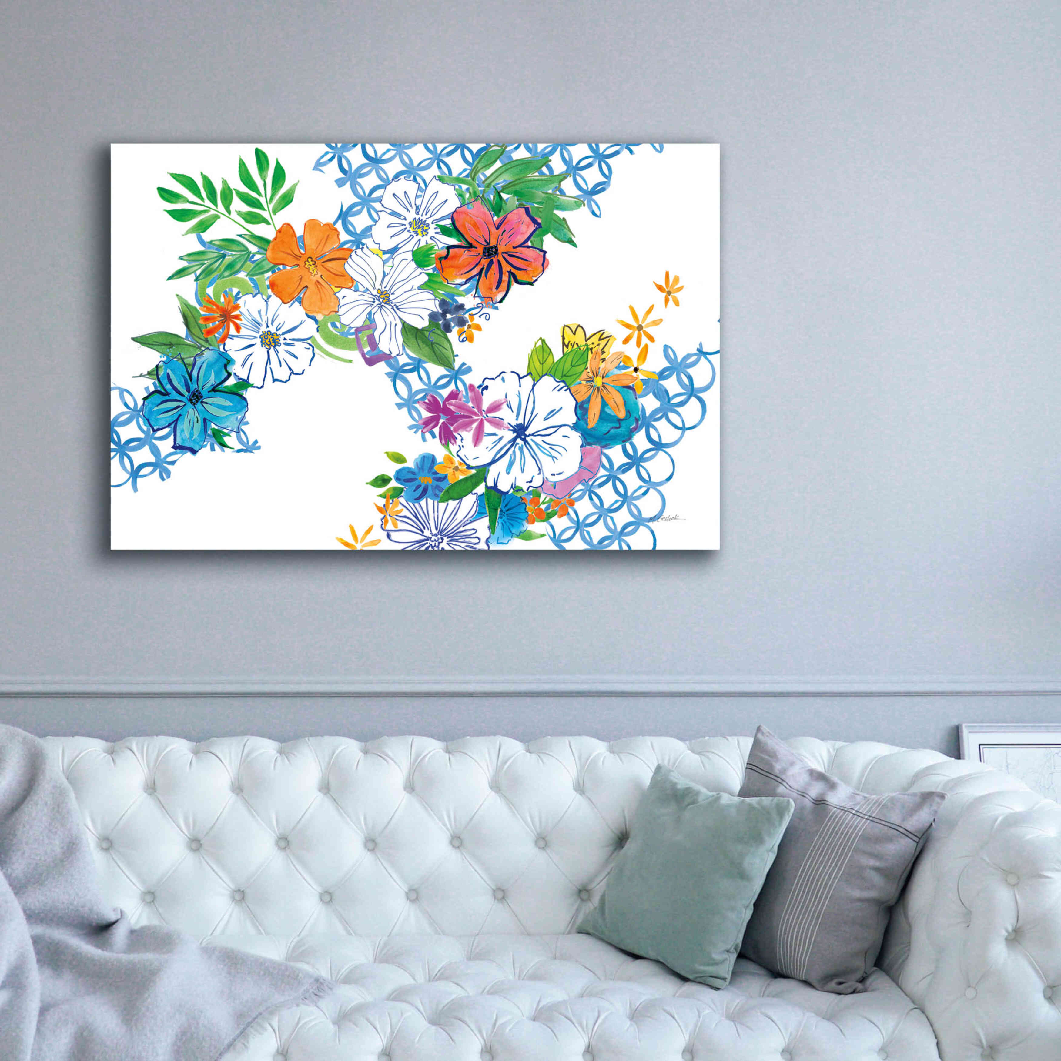 'Flower Power I' by Mike Schick, Giclee Canvas Wall Art,60 x 40