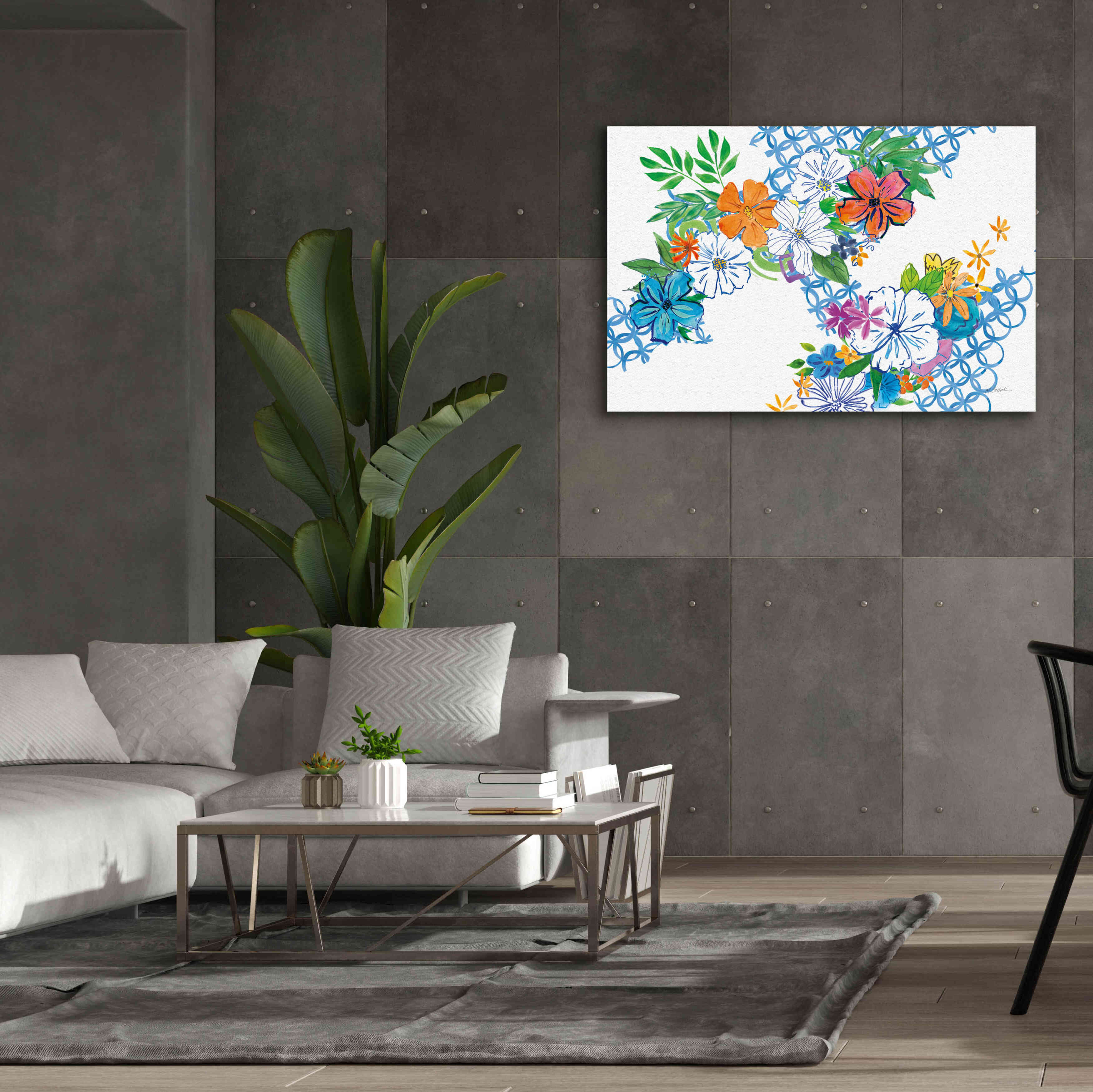 'Flower Power I' by Mike Schick, Giclee Canvas Wall Art,60 x 40