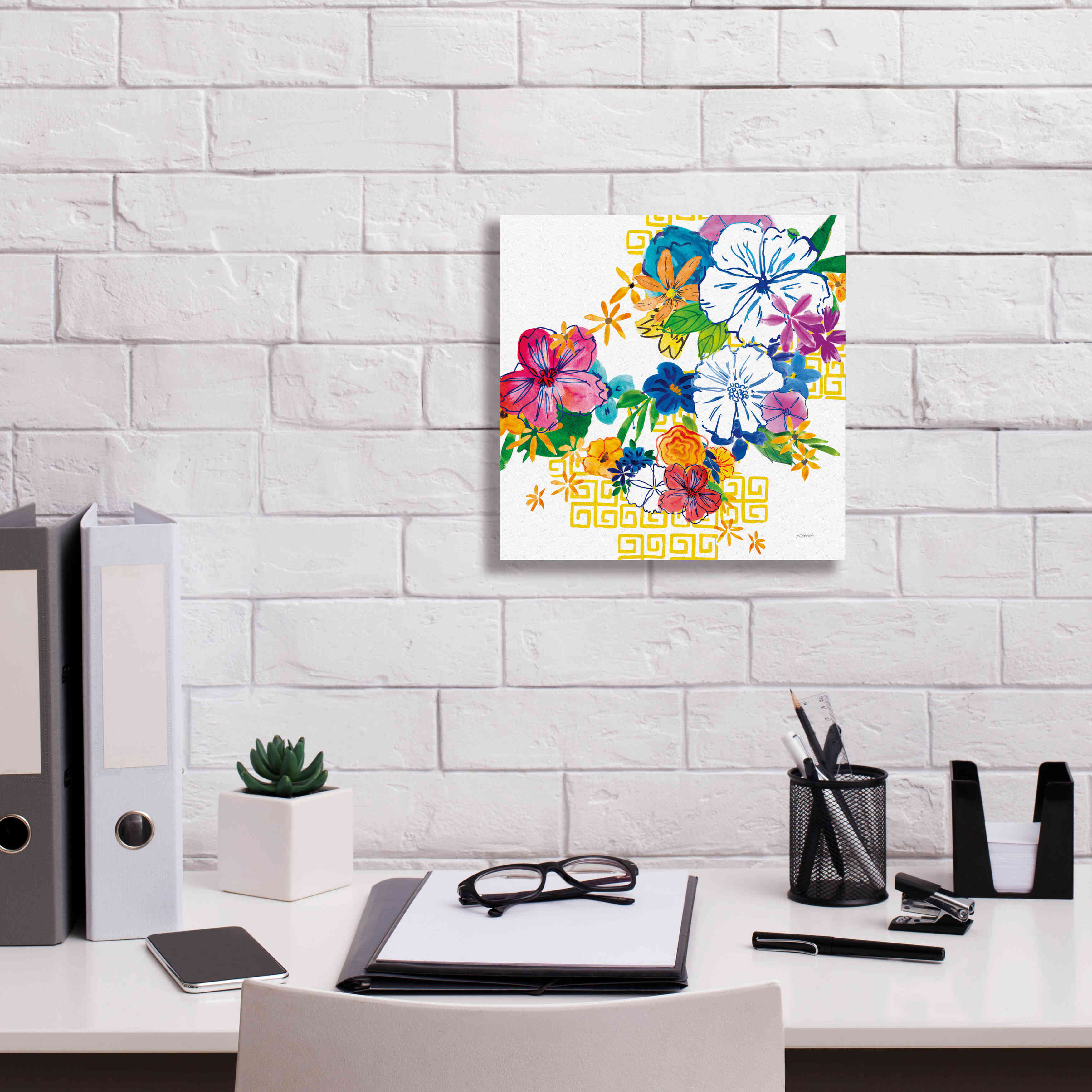 'Flower Power II' by Mike Schick, Giclee Canvas Wall Art,12x12