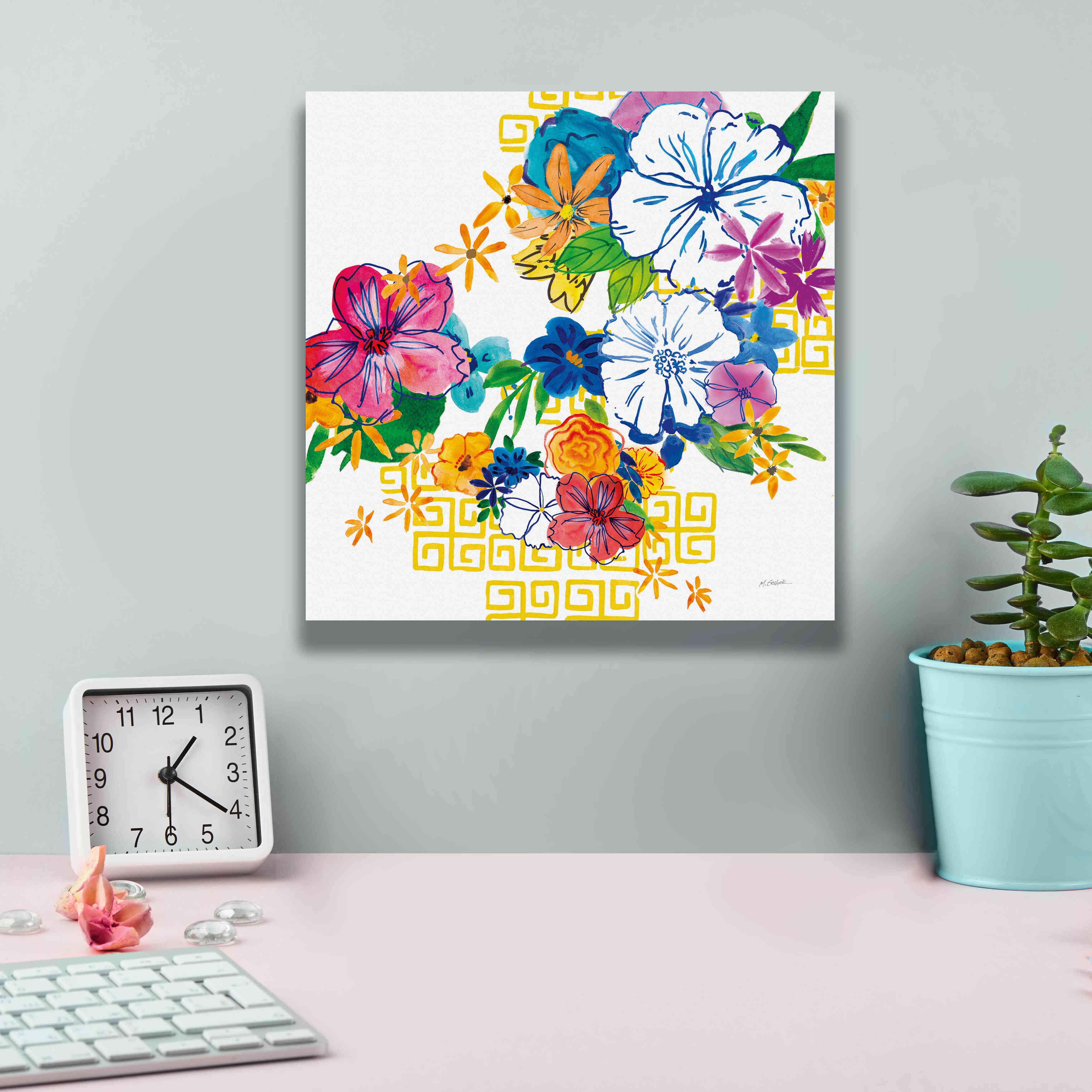 'Flower Power II' by Mike Schick, Giclee Canvas Wall Art,12x12