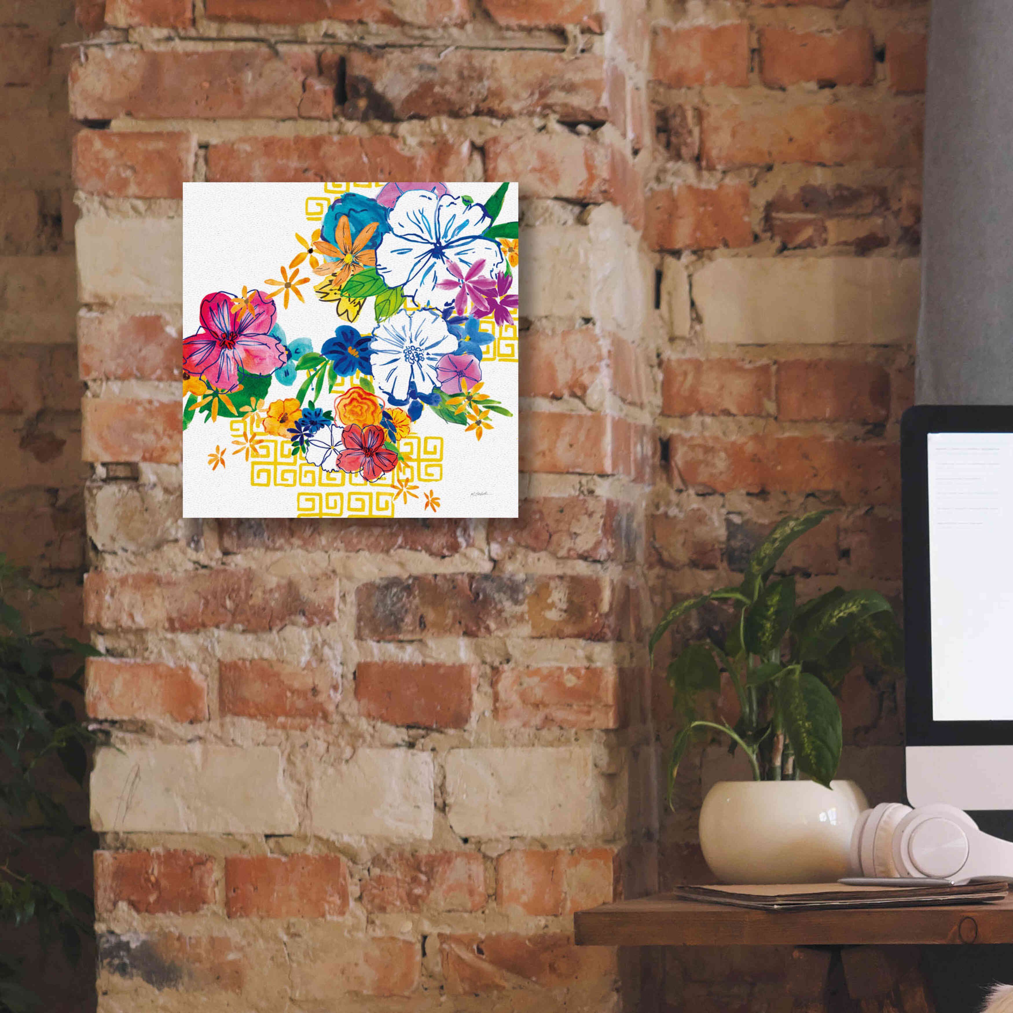 'Flower Power II' by Mike Schick, Giclee Canvas Wall Art,12x12