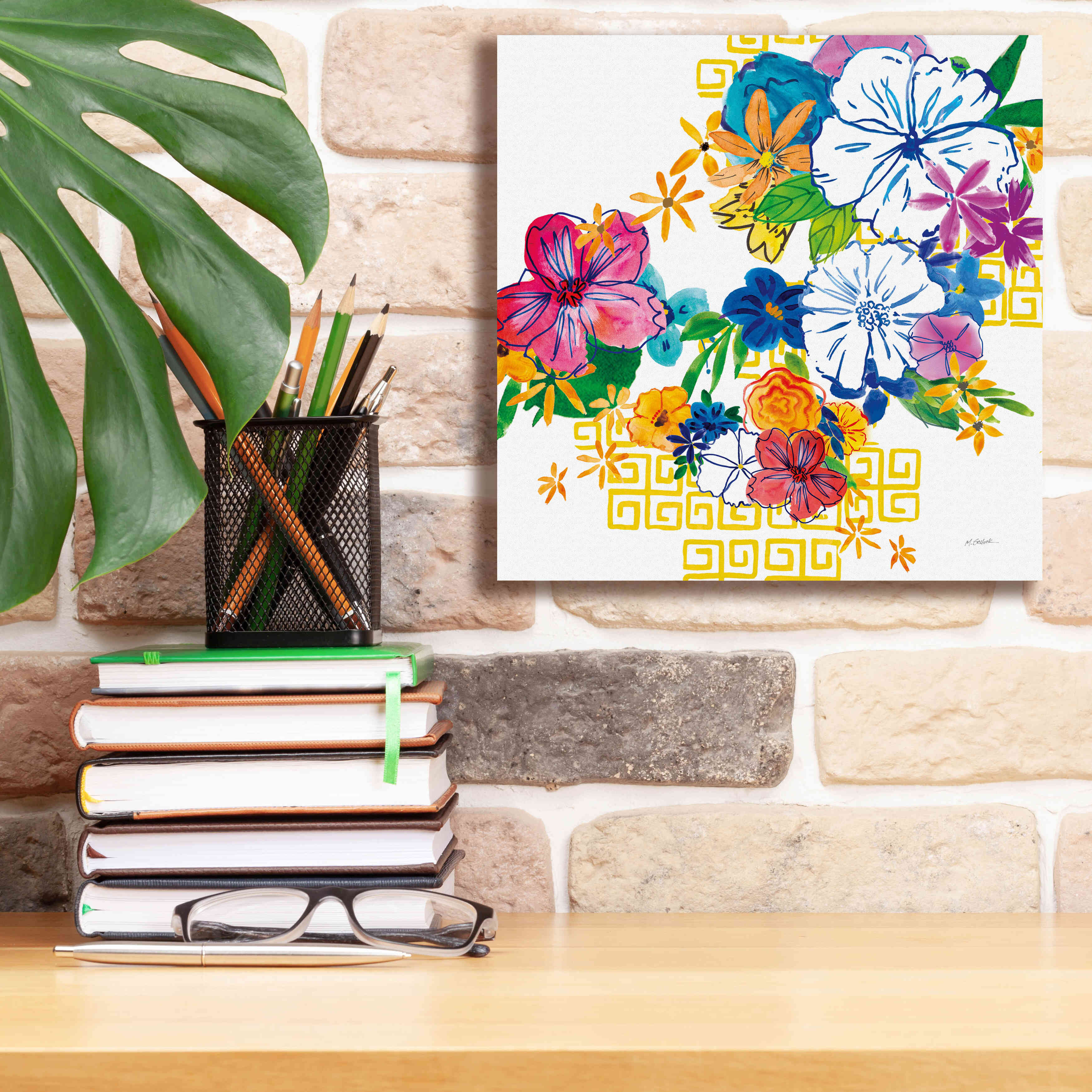 'Flower Power II' by Mike Schick, Giclee Canvas Wall Art,12x12