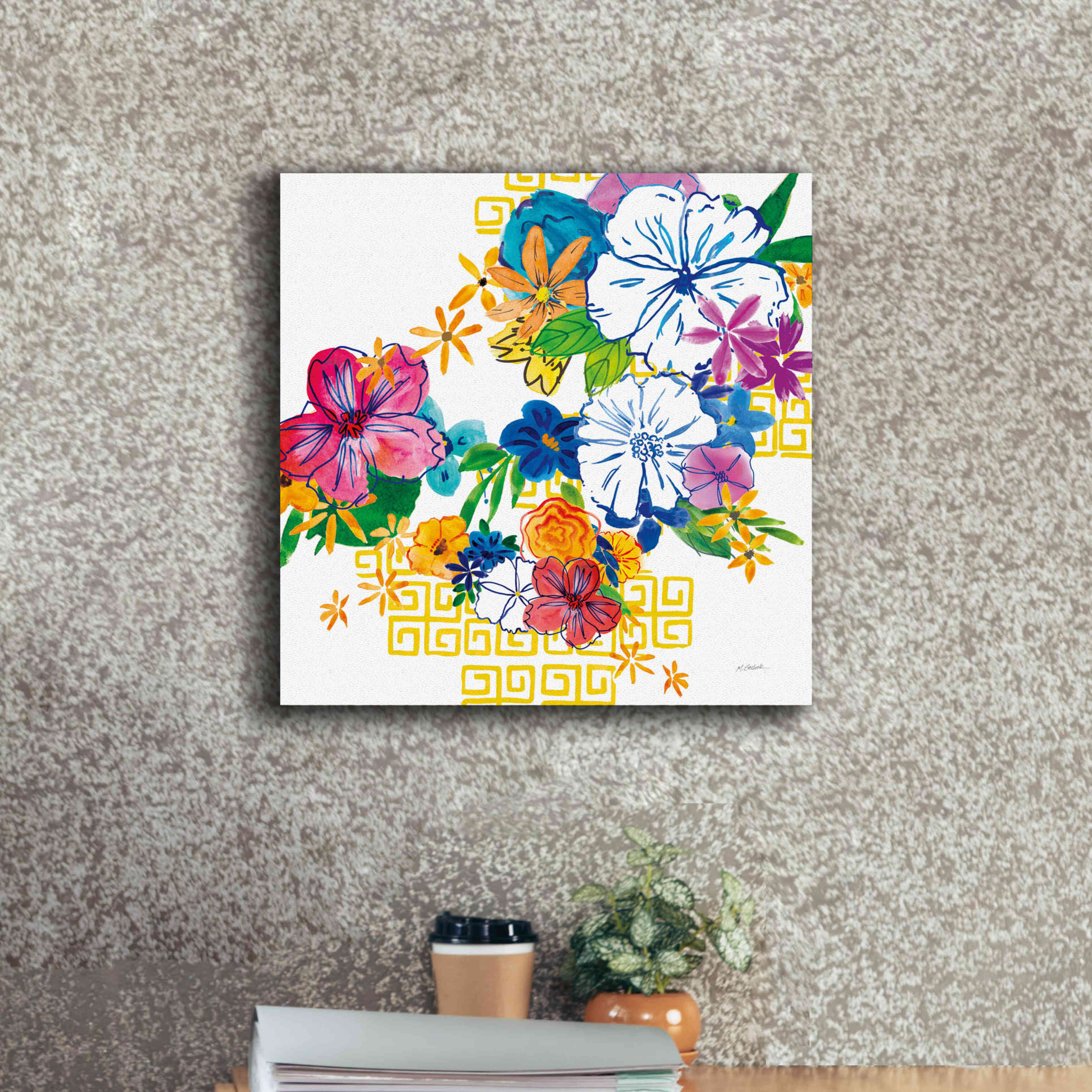 'Flower Power II' by Mike Schick, Giclee Canvas Wall Art,18x18