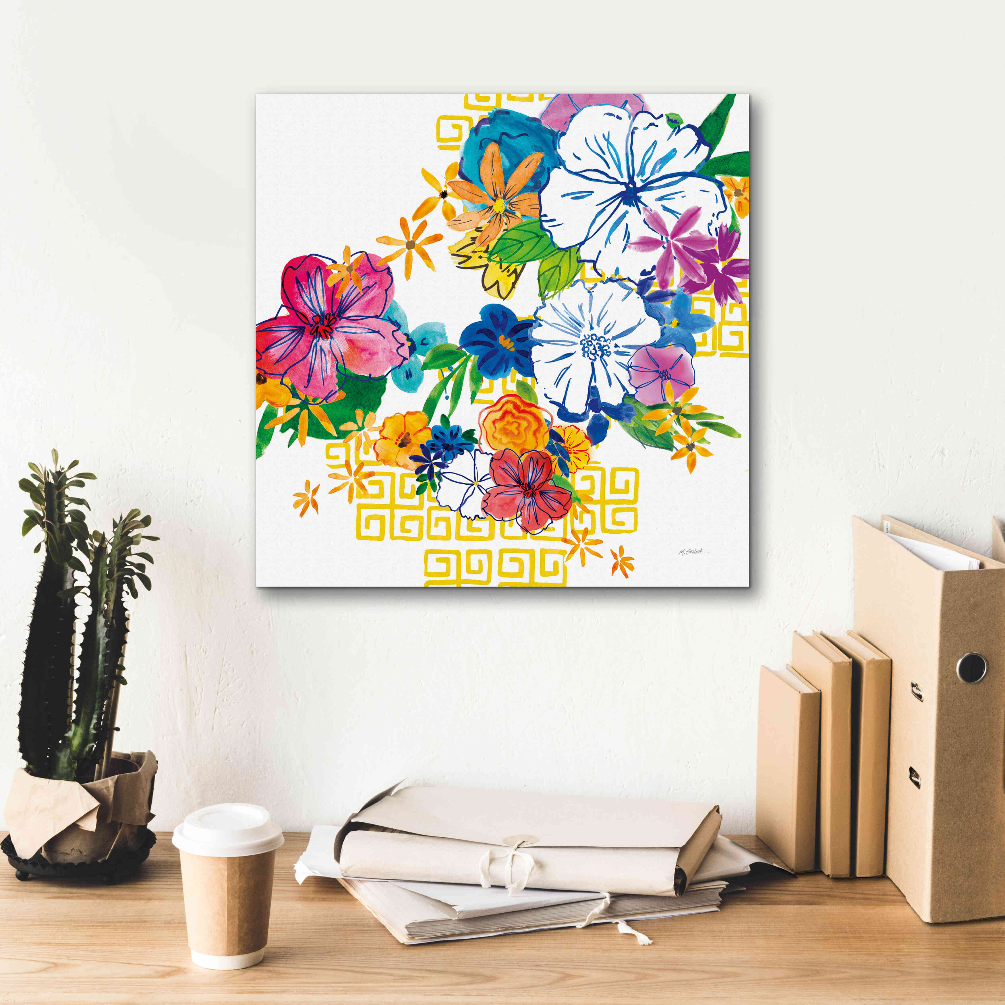 'Flower Power II' by Mike Schick, Giclee Canvas Wall Art,18x18