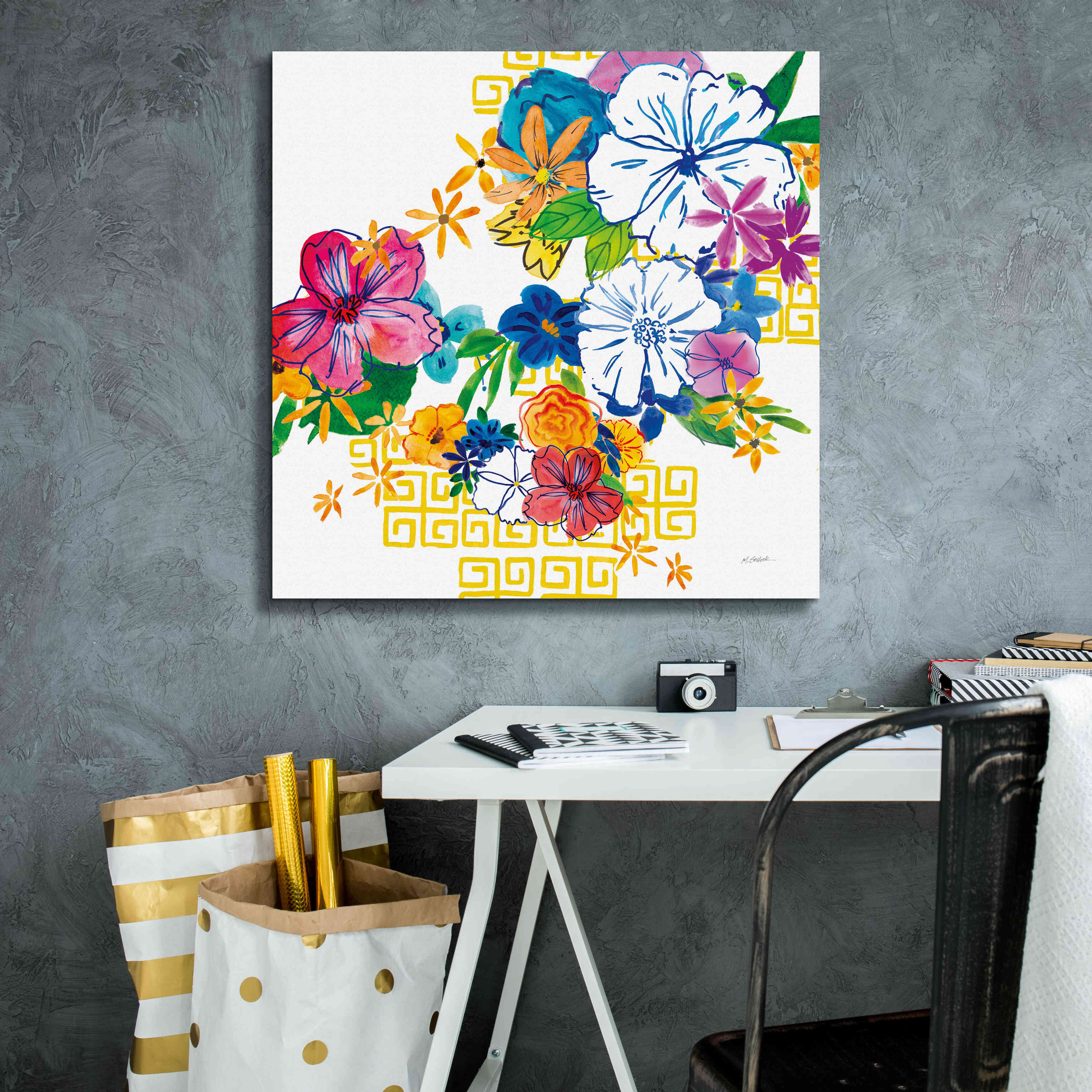 'Flower Power II' by Mike Schick, Giclee Canvas Wall Art,26x26