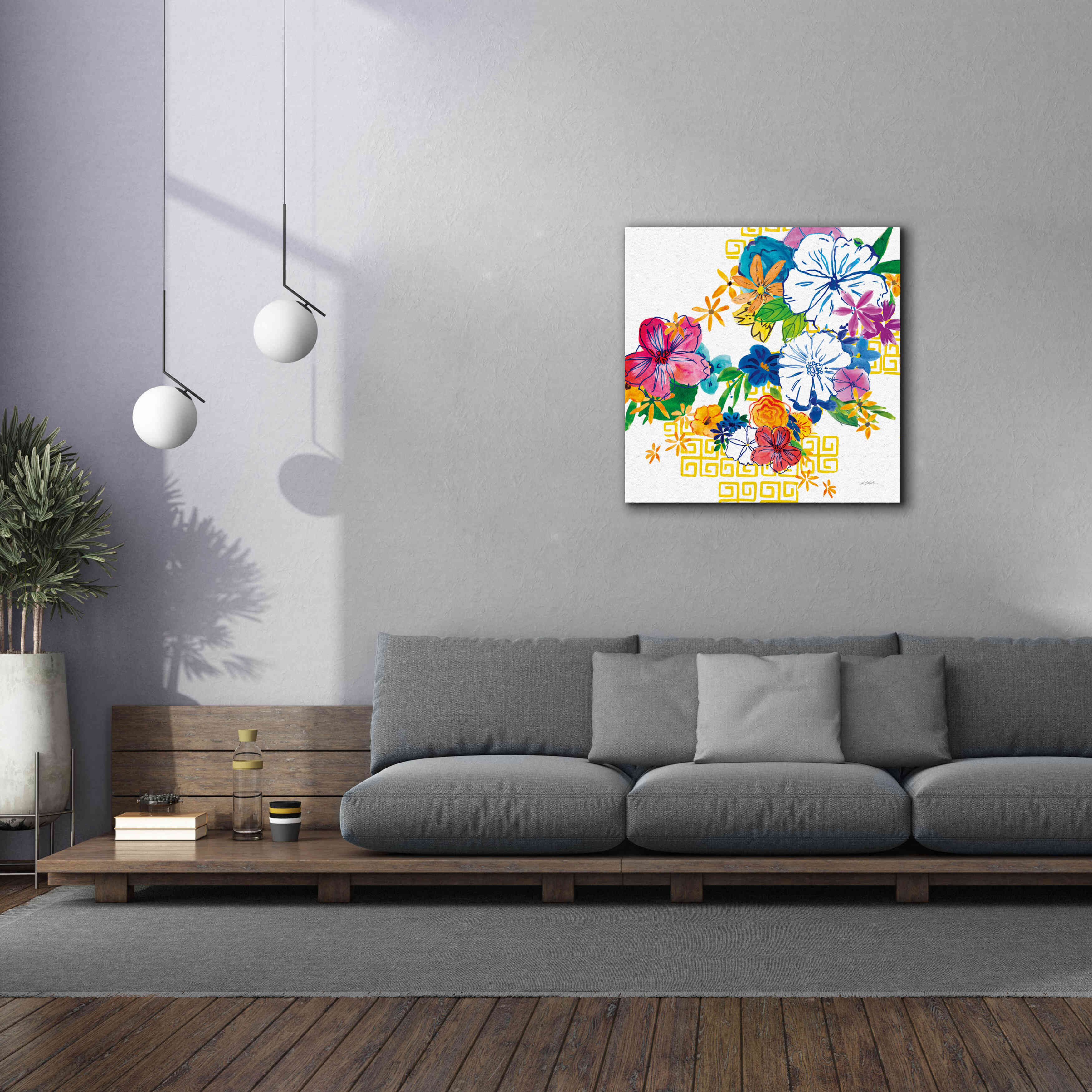 'Flower Power II' by Mike Schick, Giclee Canvas Wall Art,37x37