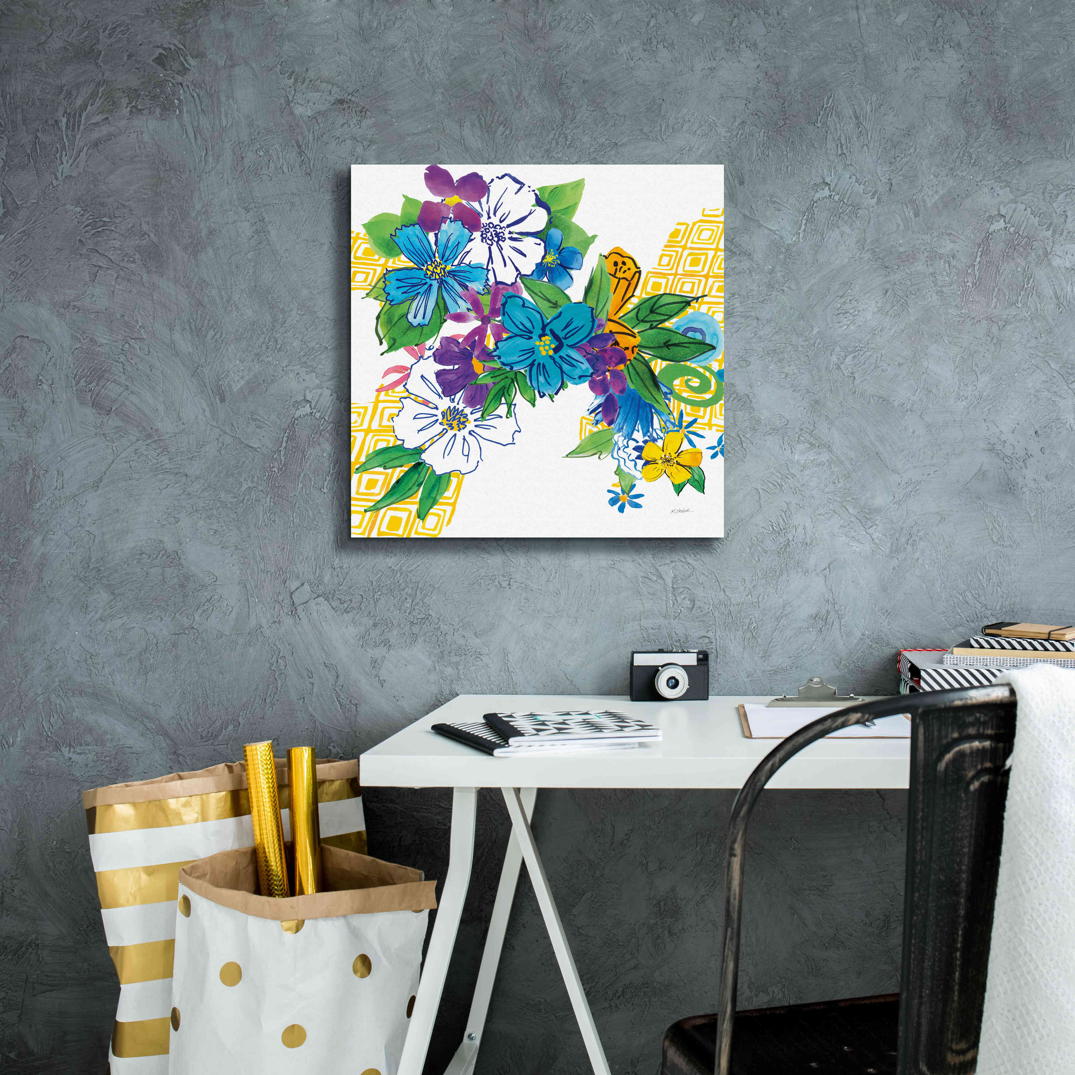 'Flower Power III' by Mike Schick, Giclee Canvas Wall Art,18x18