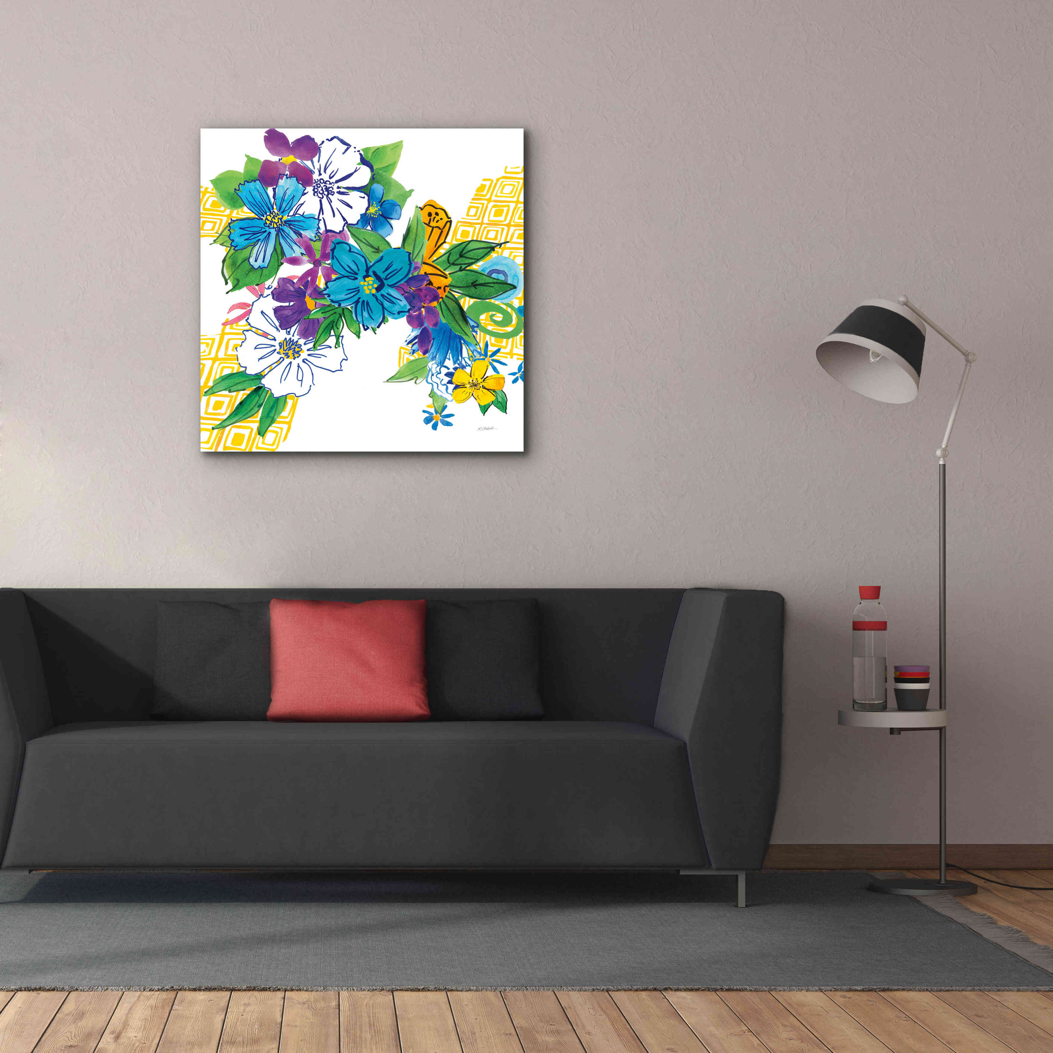 'Flower Power III' by Mike Schick, Giclee Canvas Wall Art,37x37