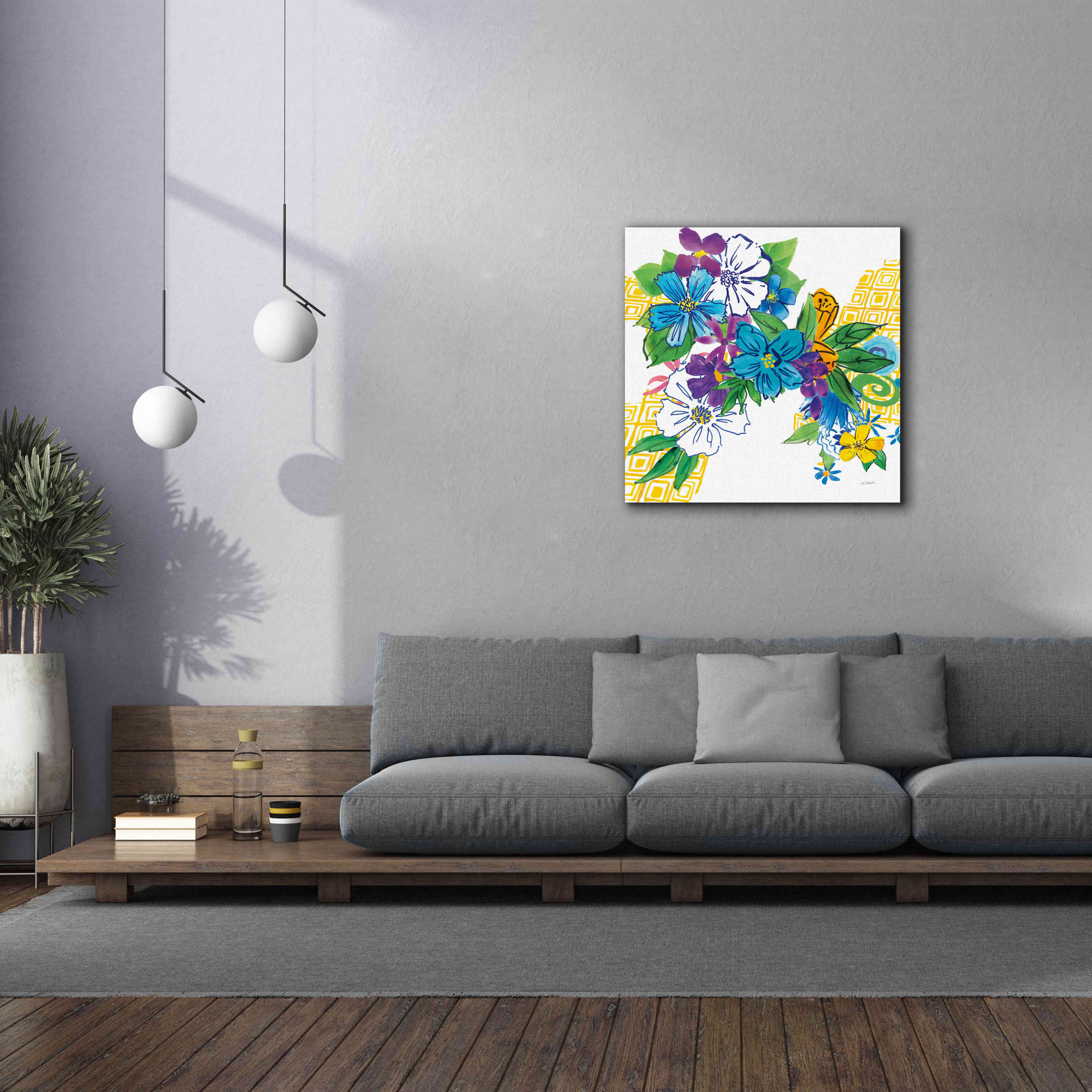 'Flower Power III' by Mike Schick, Giclee Canvas Wall Art,37x37