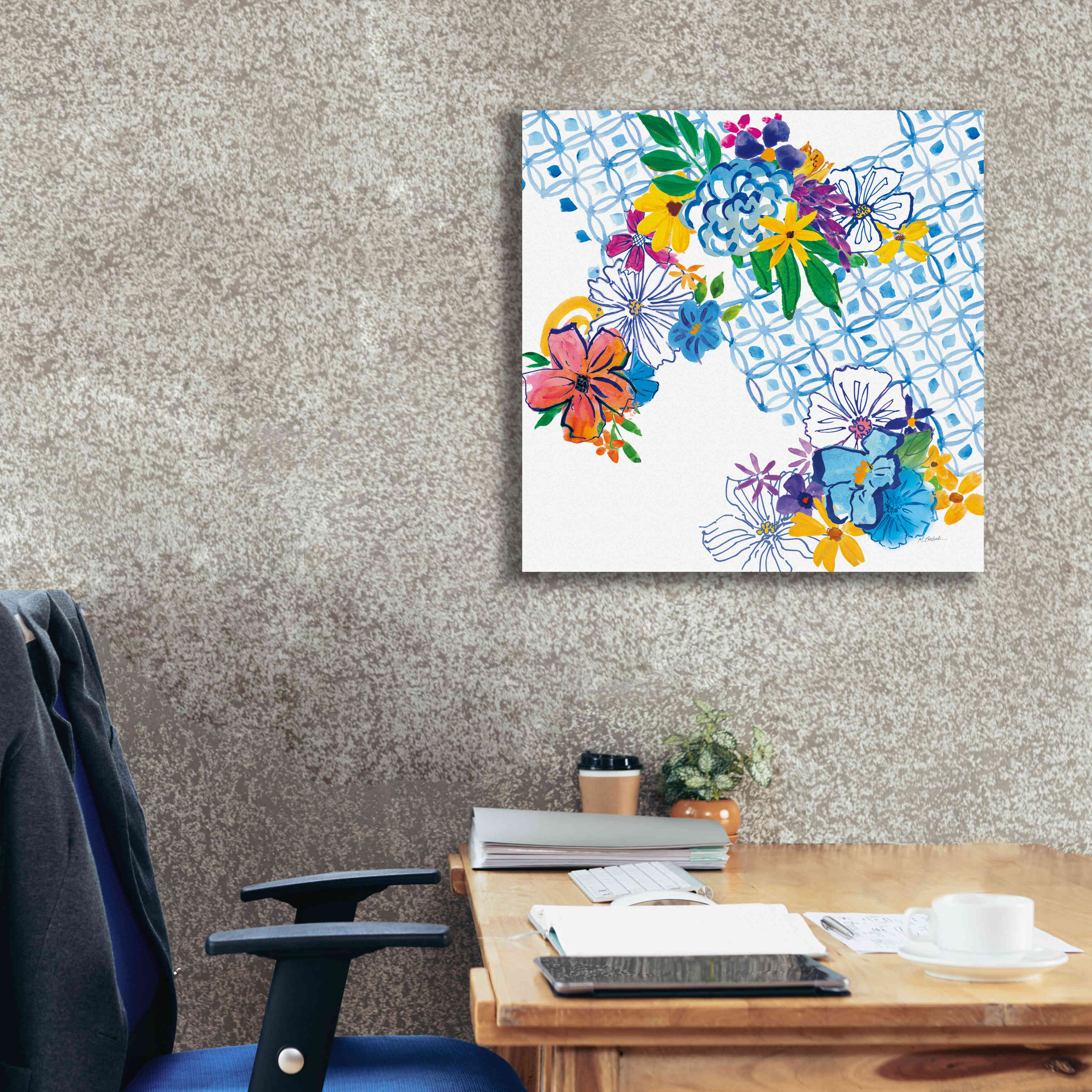 'Flower Power IV' by Mike Schick, Giclee Canvas Wall Art,26x26