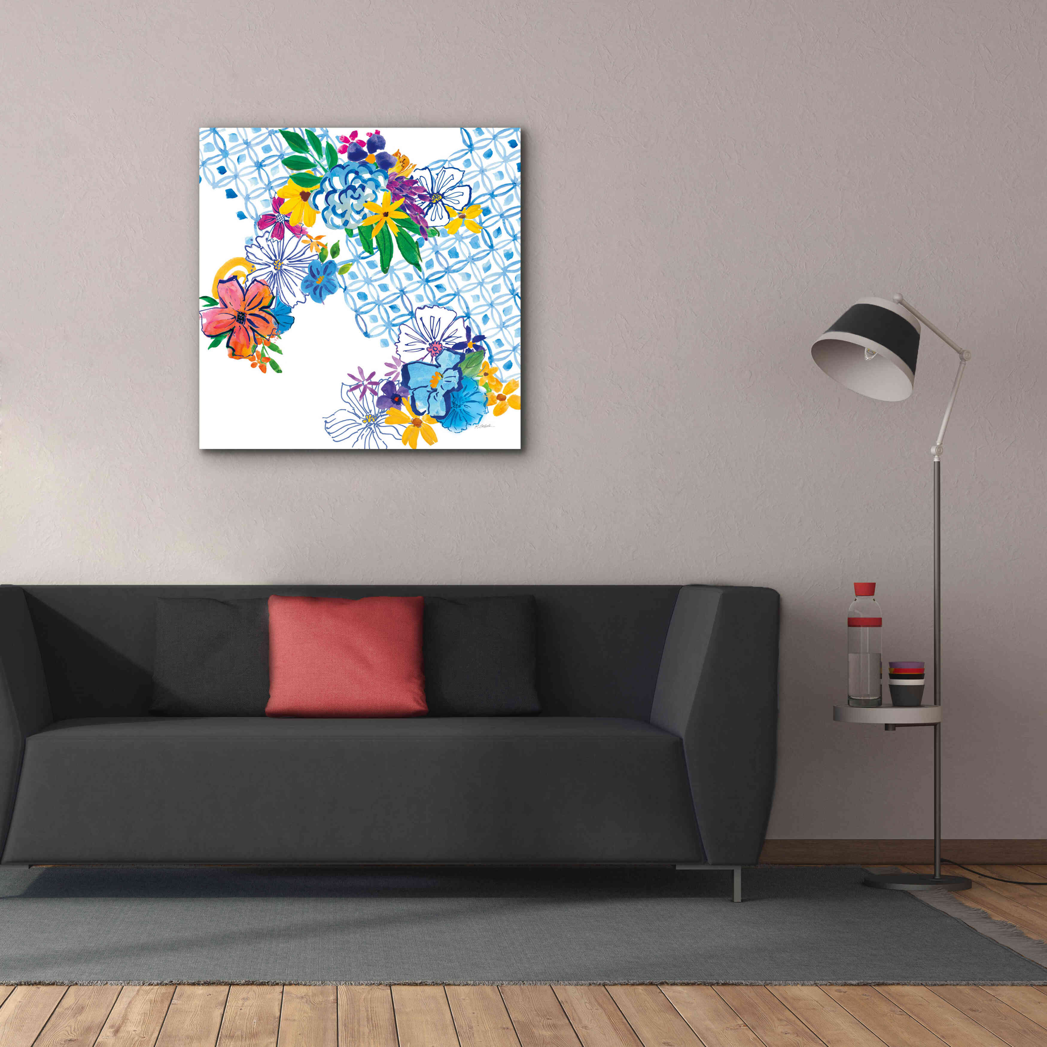 'Flower Power IV' by Mike Schick, Giclee Canvas Wall Art,37x37