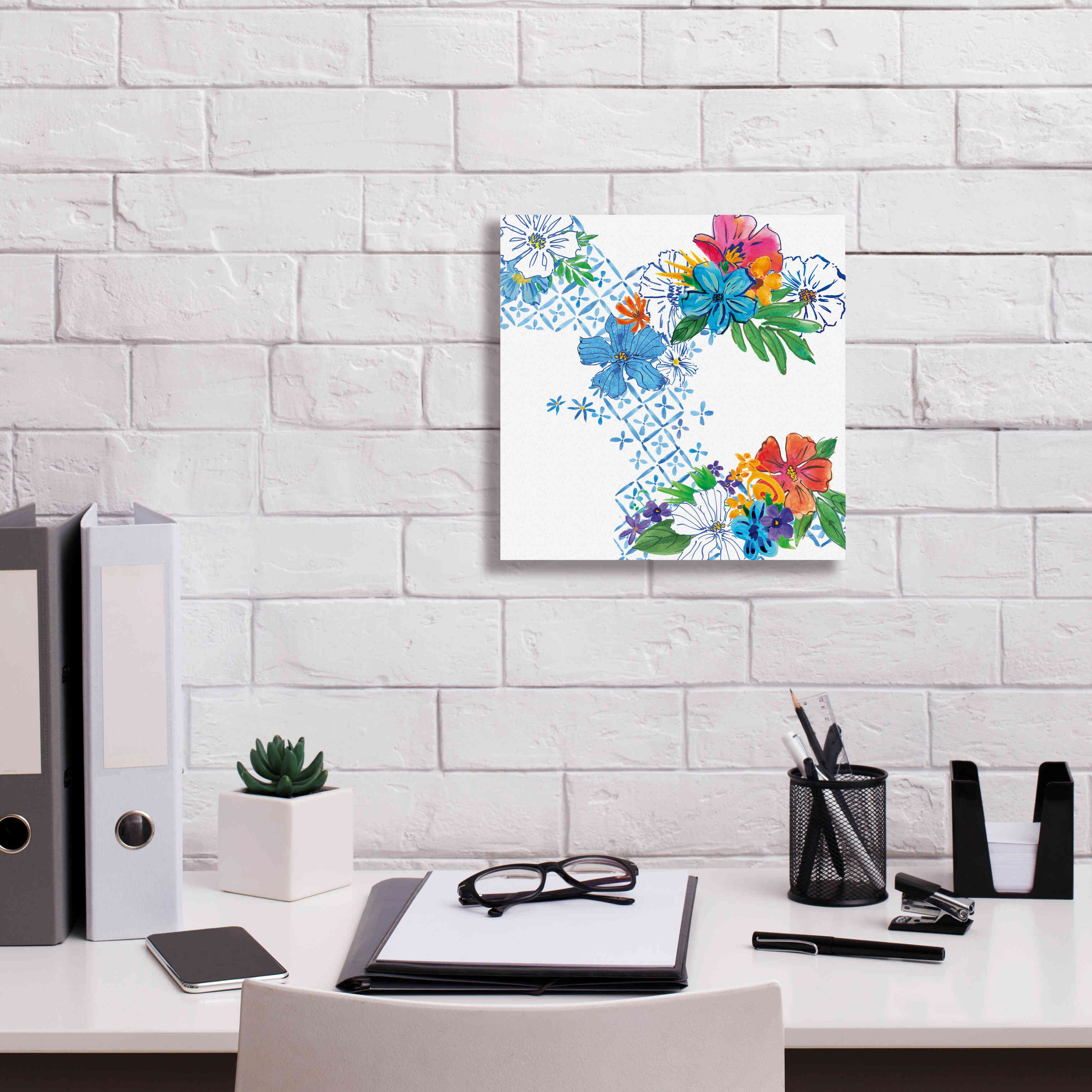 'Flower Power V' by Mike Schick, Giclee Canvas Wall Art,12x12