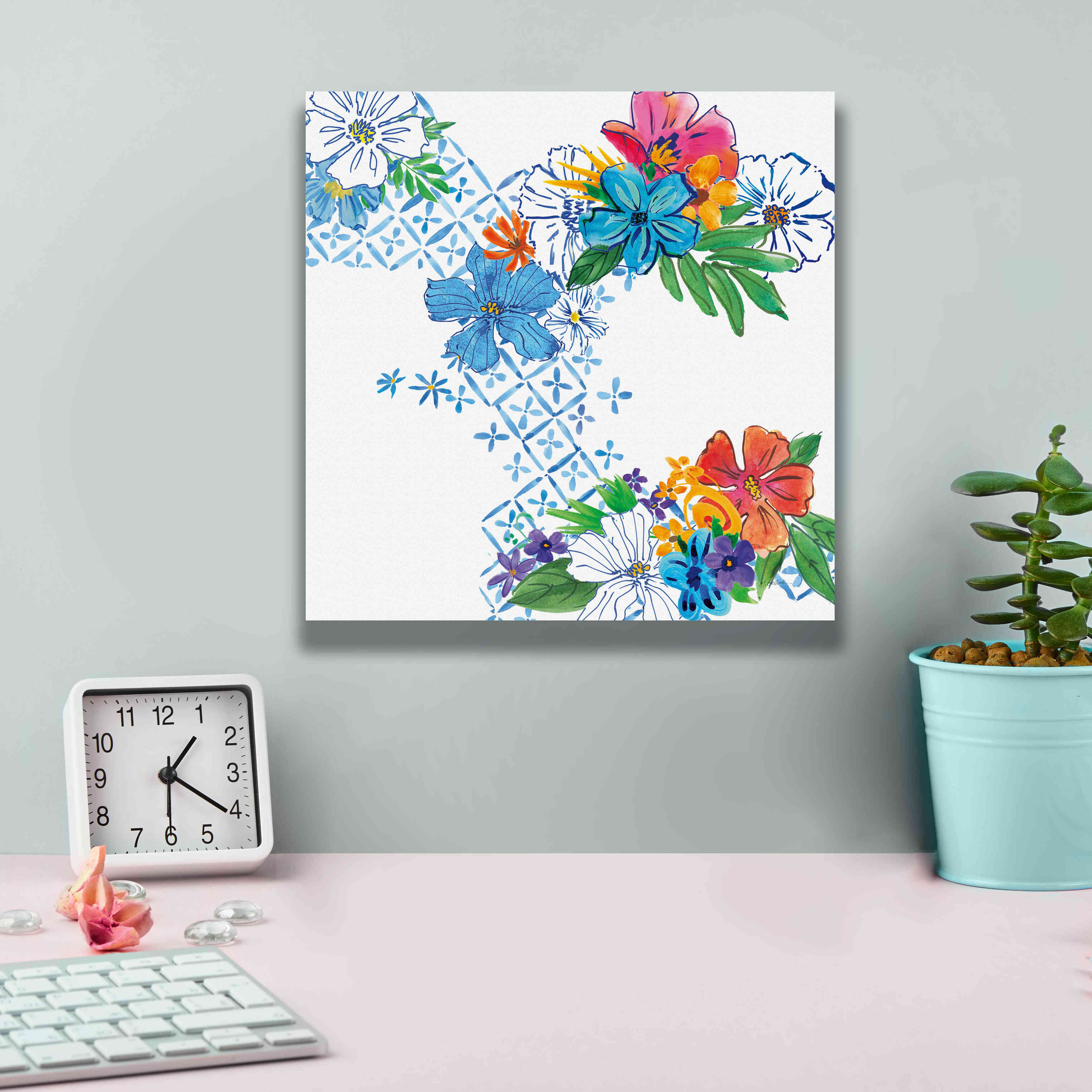 'Flower Power V' by Mike Schick, Giclee Canvas Wall Art,12x12