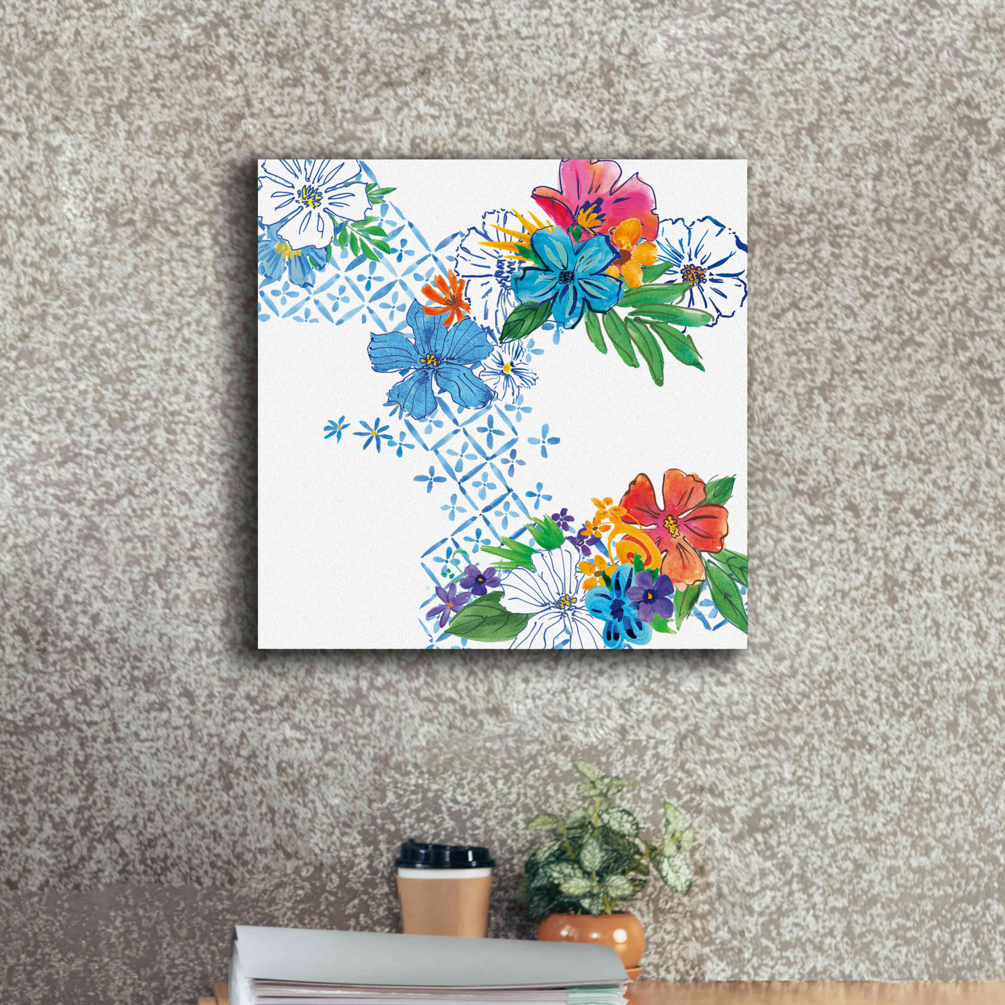 'Flower Power V' by Mike Schick, Giclee Canvas Wall Art,18x18