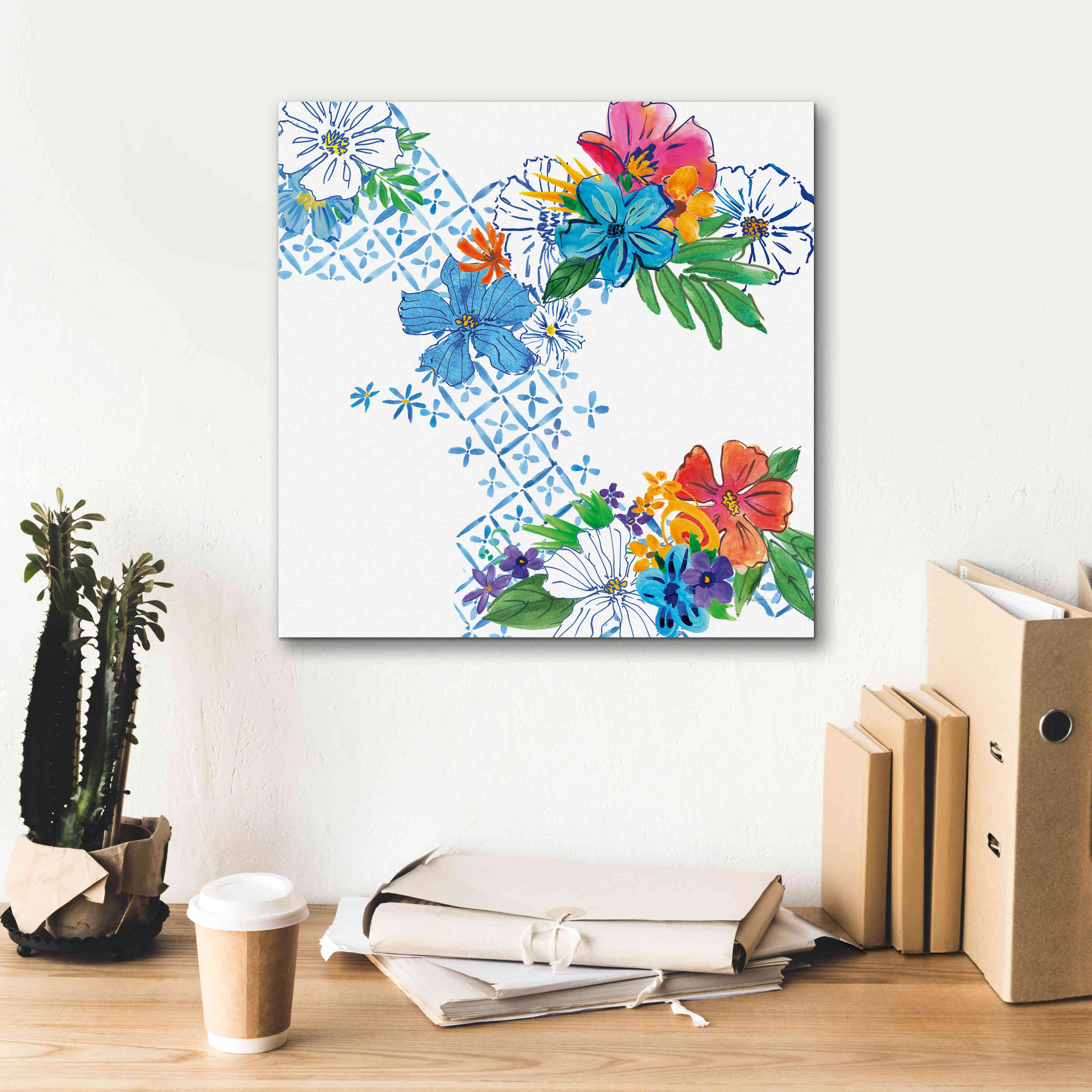 'Flower Power V' by Mike Schick, Giclee Canvas Wall Art,18x18