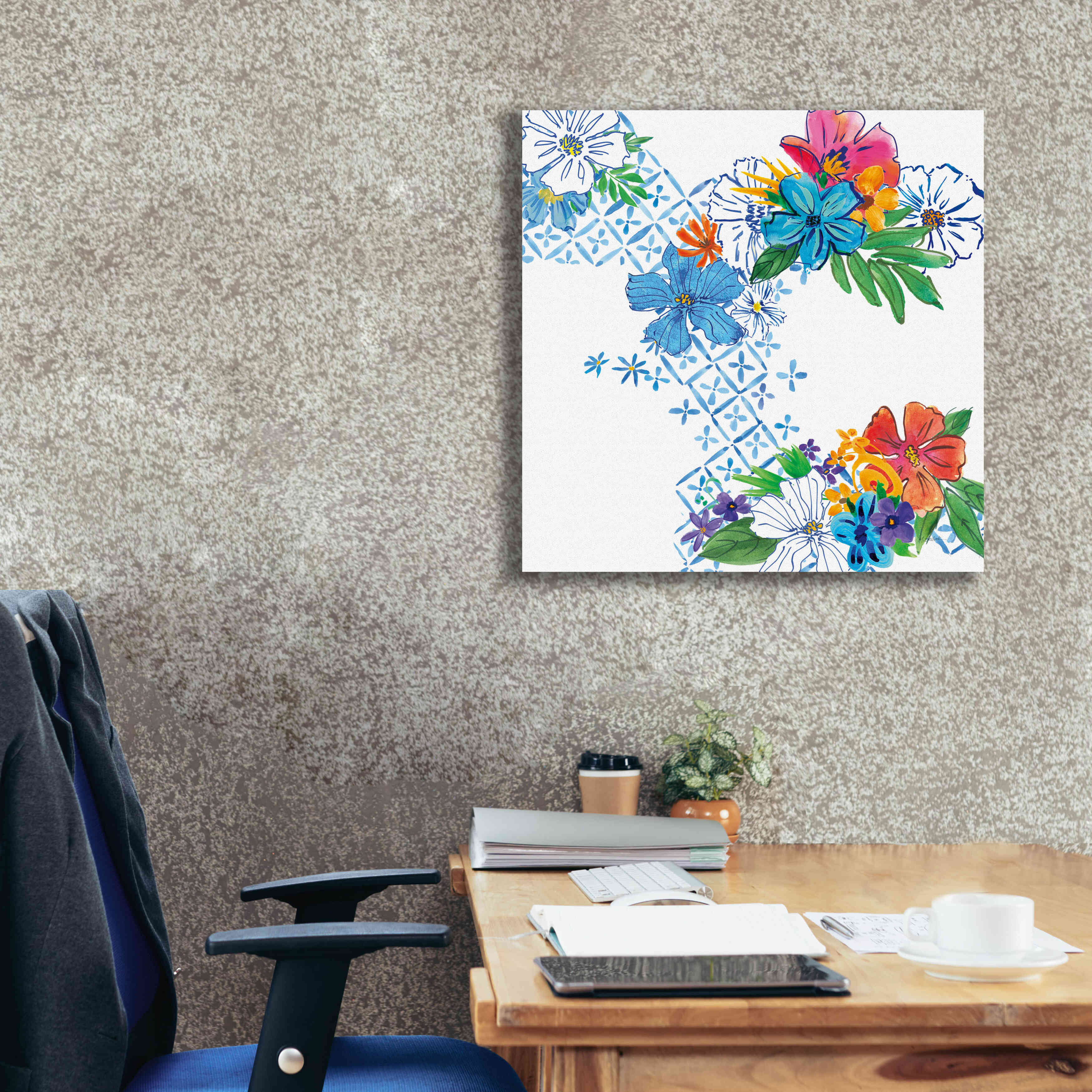 'Flower Power V' by Mike Schick, Giclee Canvas Wall Art,26x26