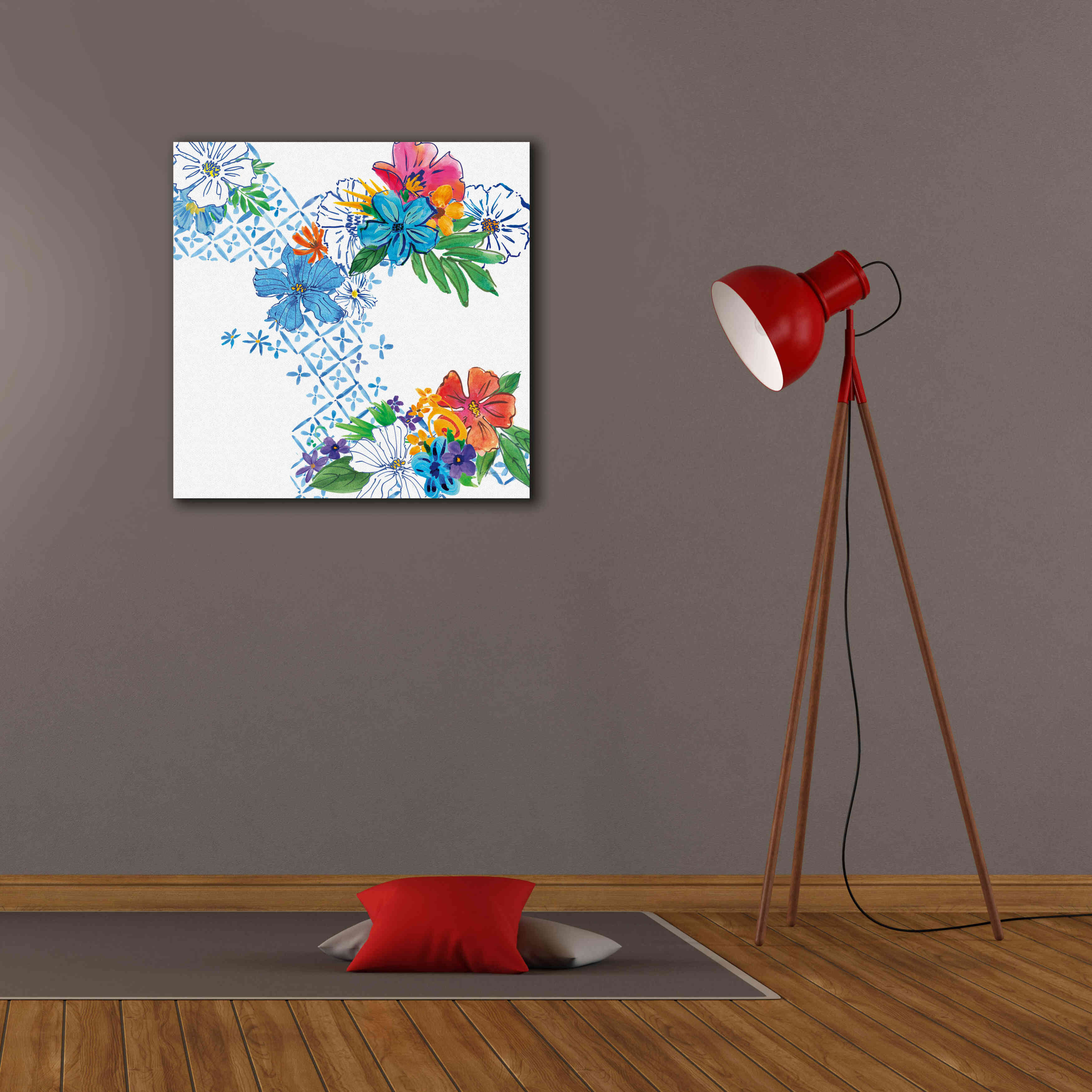 'Flower Power V' by Mike Schick, Giclee Canvas Wall Art,26x26