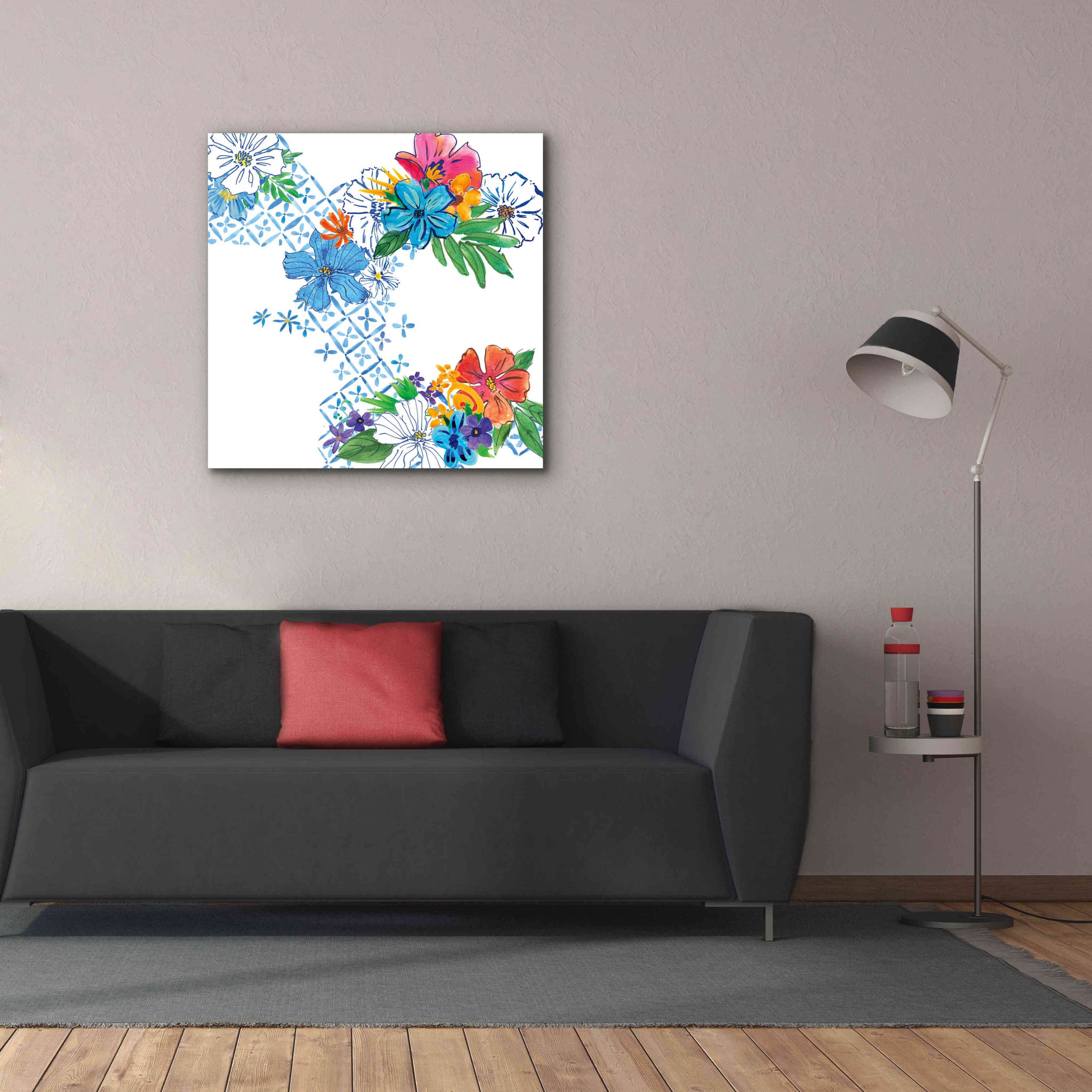'Flower Power V' by Mike Schick, Giclee Canvas Wall Art,37x37