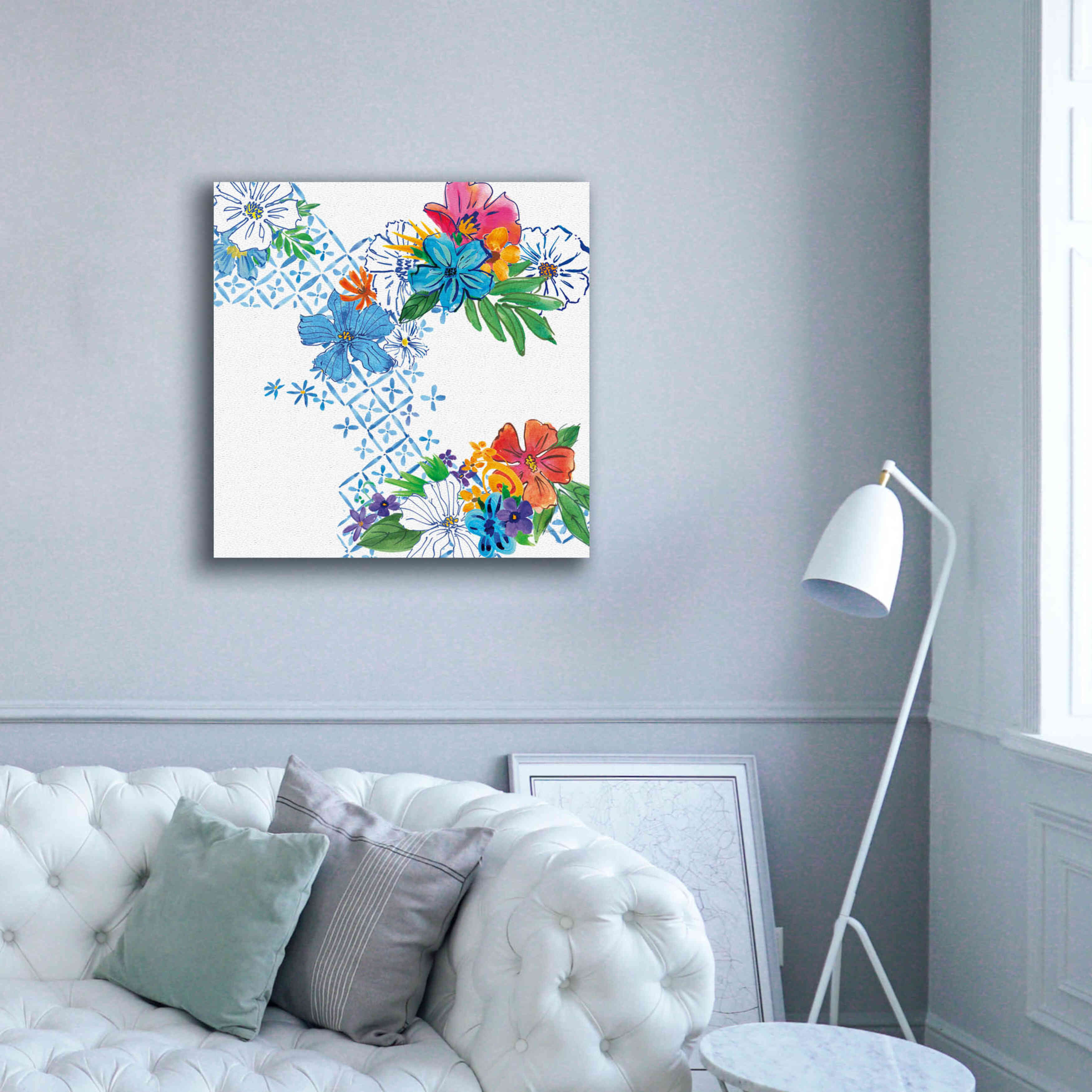 'Flower Power V' by Mike Schick, Giclee Canvas Wall Art,37x37