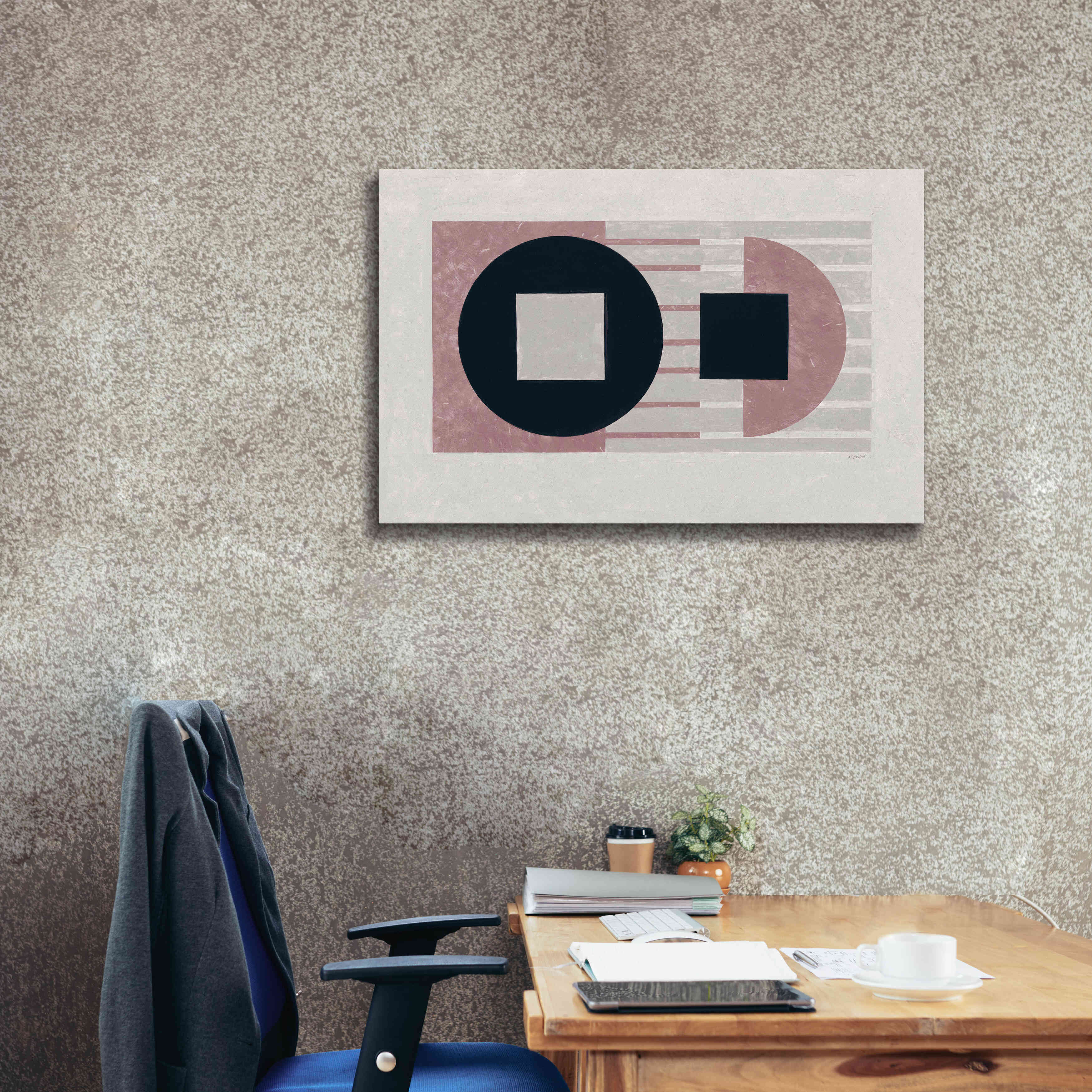 'Laterally Speaking Mauve' by Mike Schick, Giclee Canvas Wall Art,40 x 26