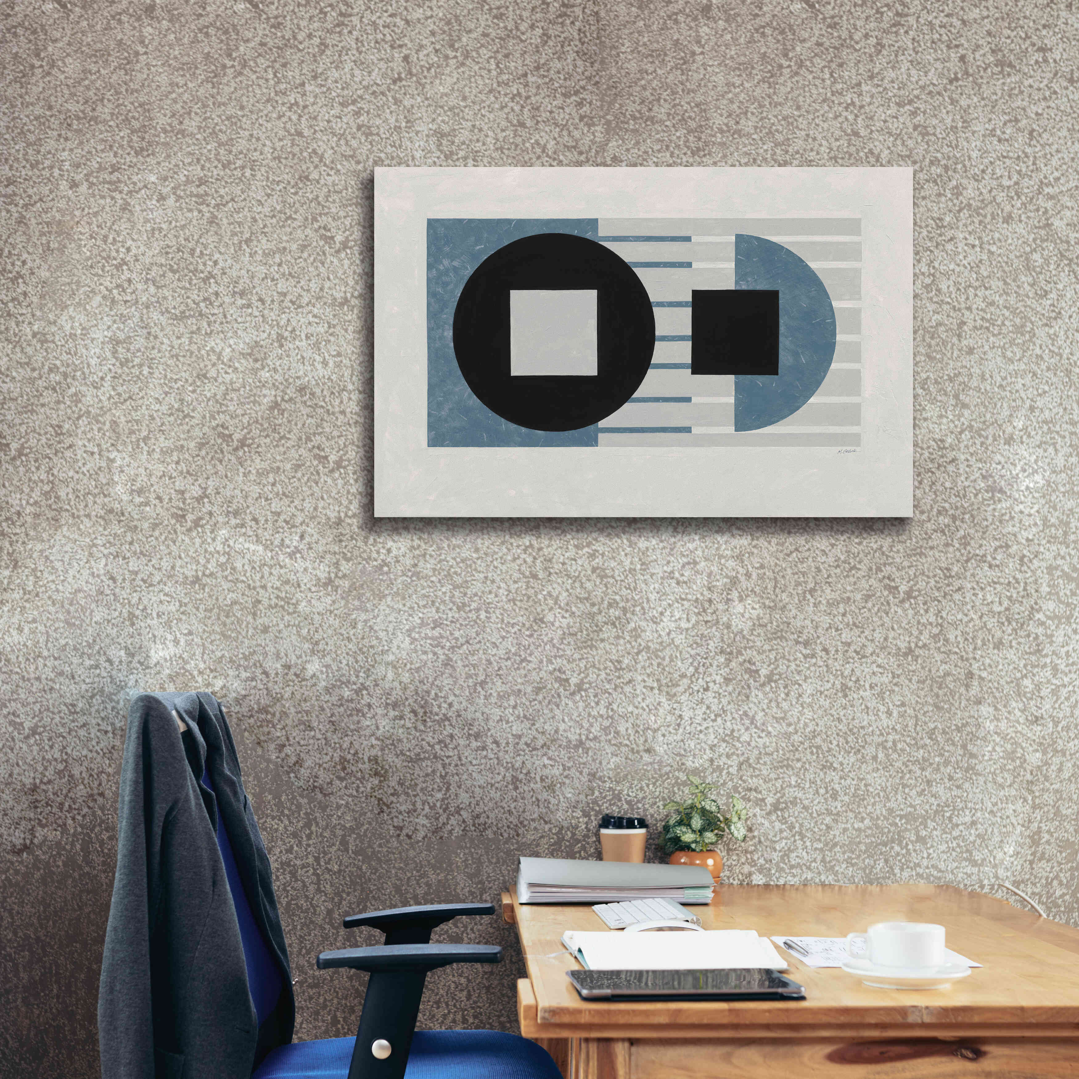 'Laterally Speaking Blue' by Mike Schick, Giclee Canvas Wall Art,40 x 26