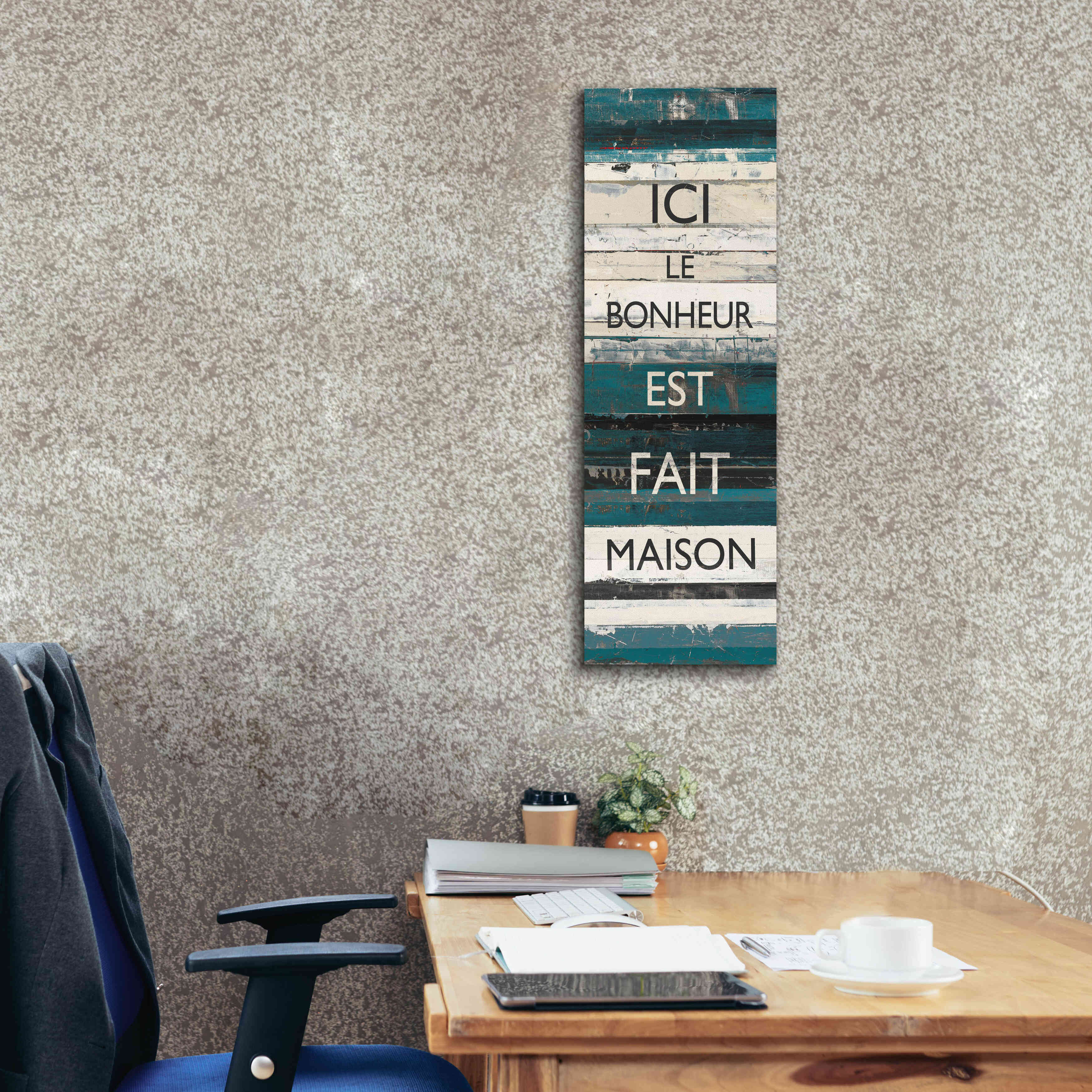 'Blue Zephyr Quote IV' by Mike Schick, Giclee Canvas Wall Art,12 x 36