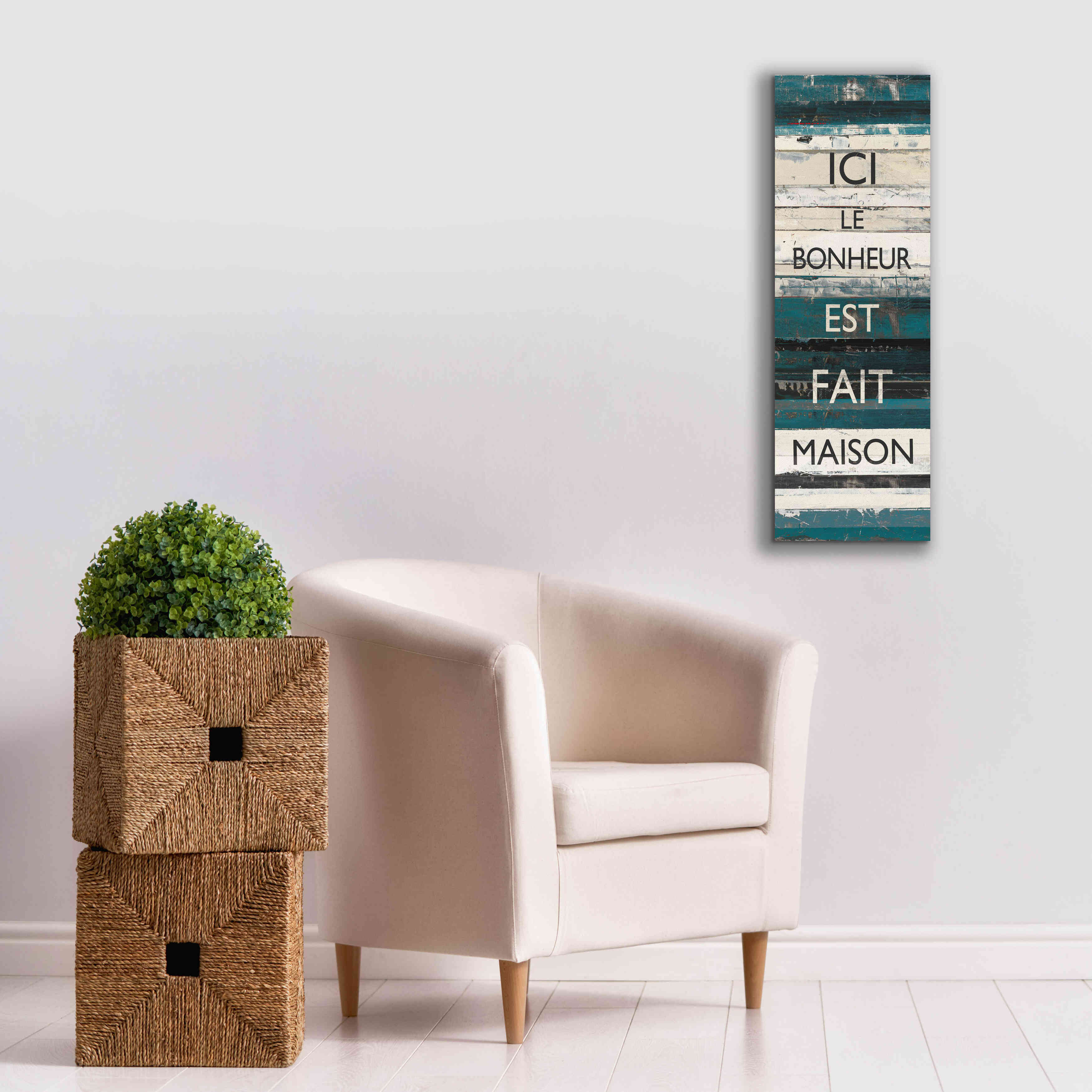 'Blue Zephyr Quote IV' by Mike Schick, Giclee Canvas Wall Art,12 x 36