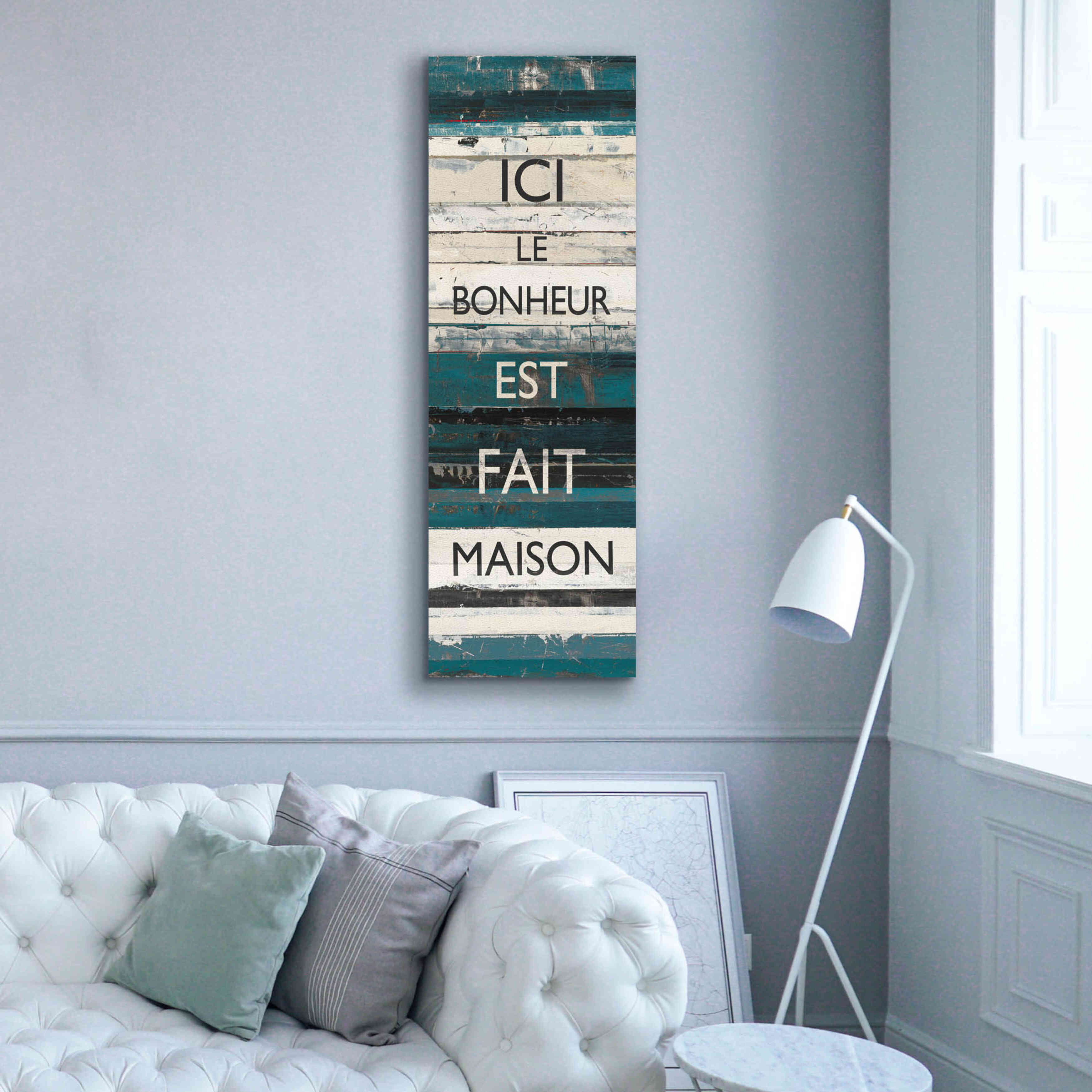 'Blue Zephyr Quote IV' by Mike Schick, Giclee Canvas Wall Art,20 x 60