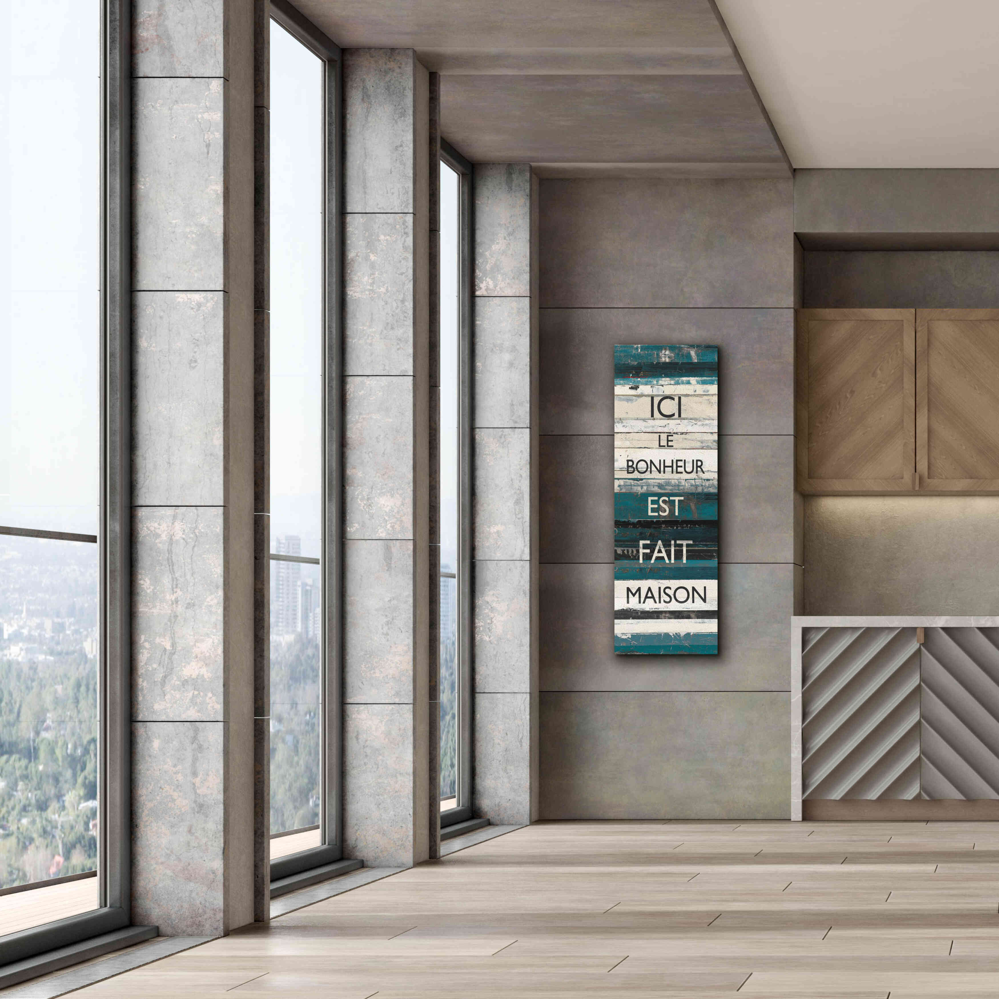 'Blue Zephyr Quote IV' by Mike Schick, Giclee Canvas Wall Art,20 x 60