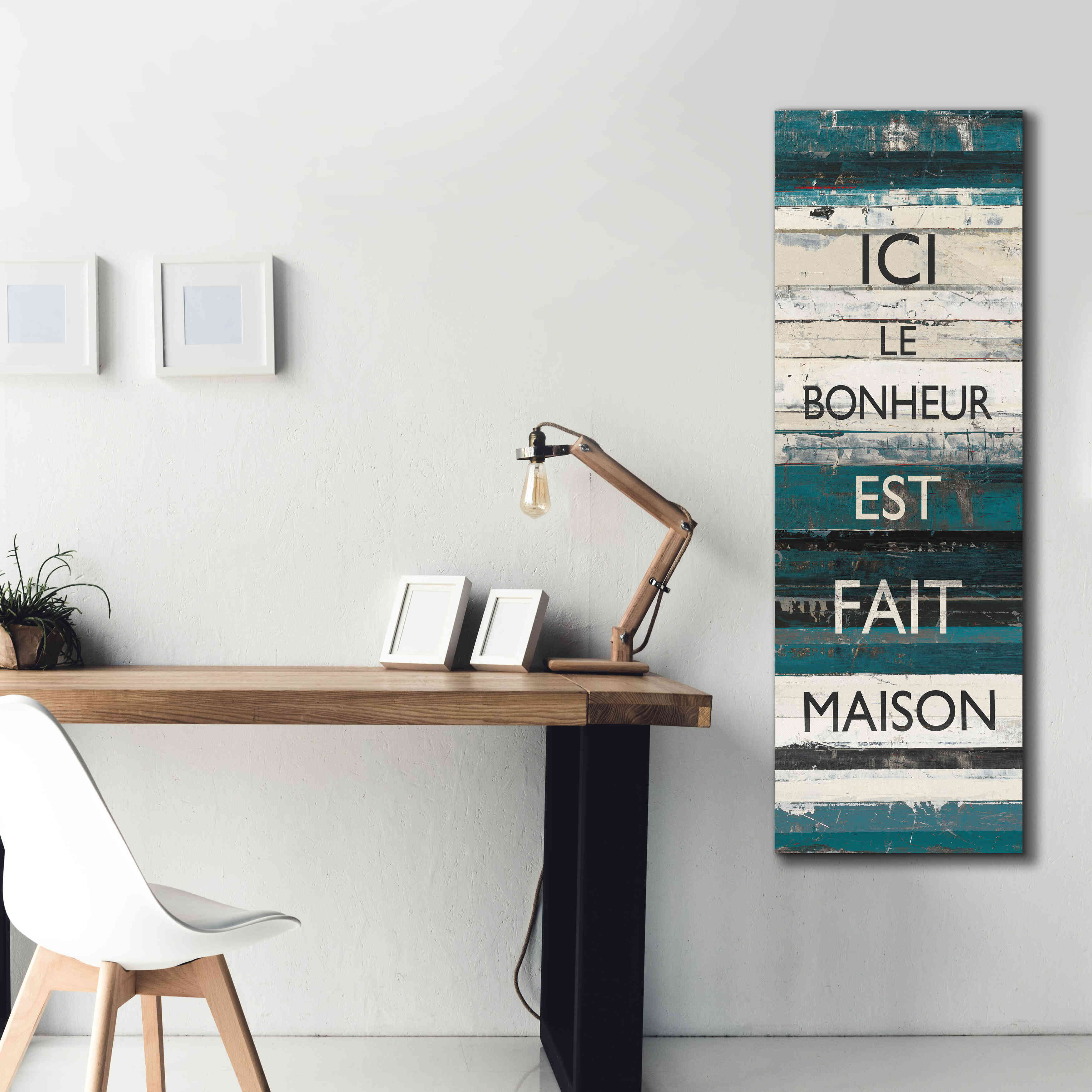 'Blue Zephyr Quote IV' by Mike Schick, Giclee Canvas Wall Art,20 x 60