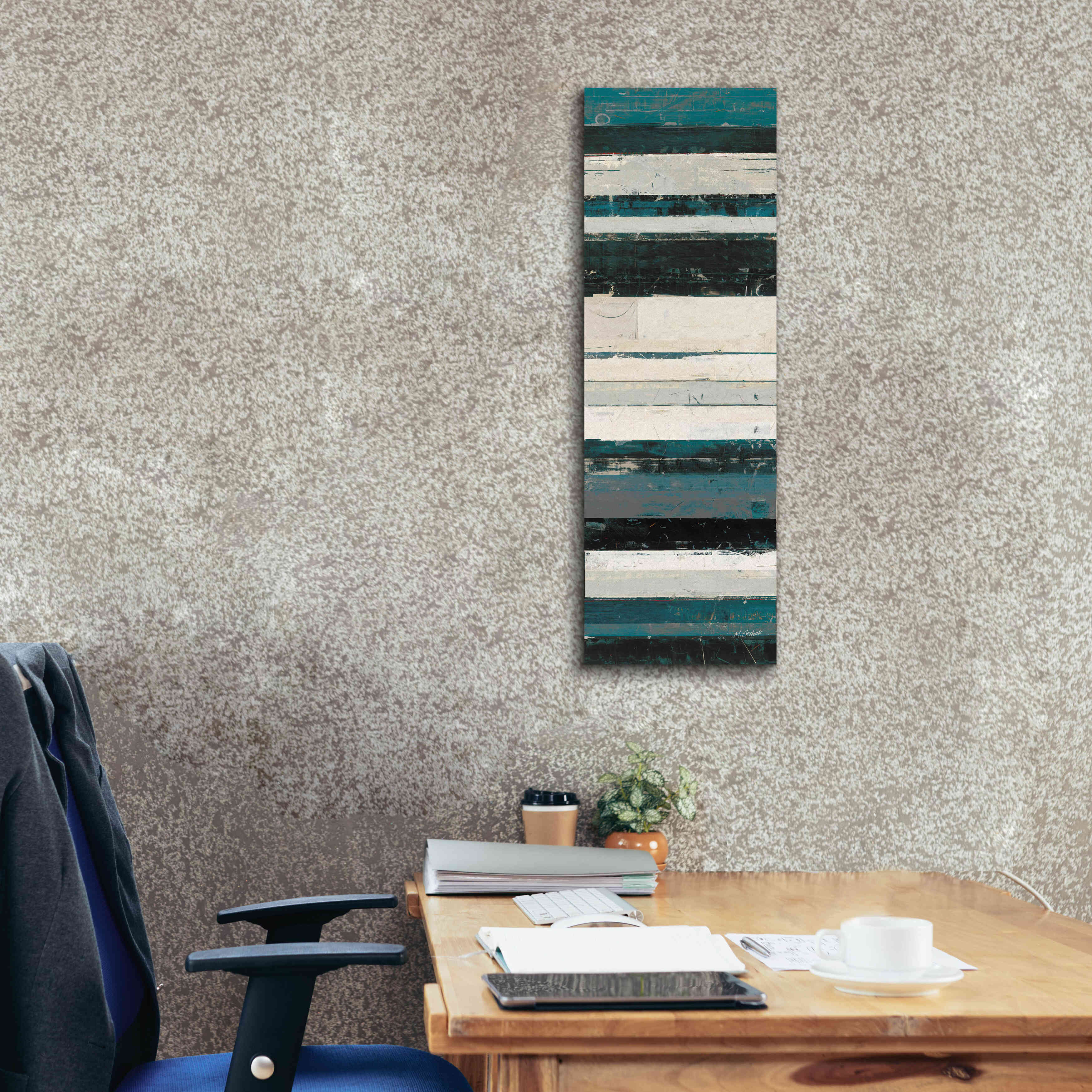 'Blue Zephyr IV' by Mike Schick, Giclee Canvas Wall Art,12 x 36