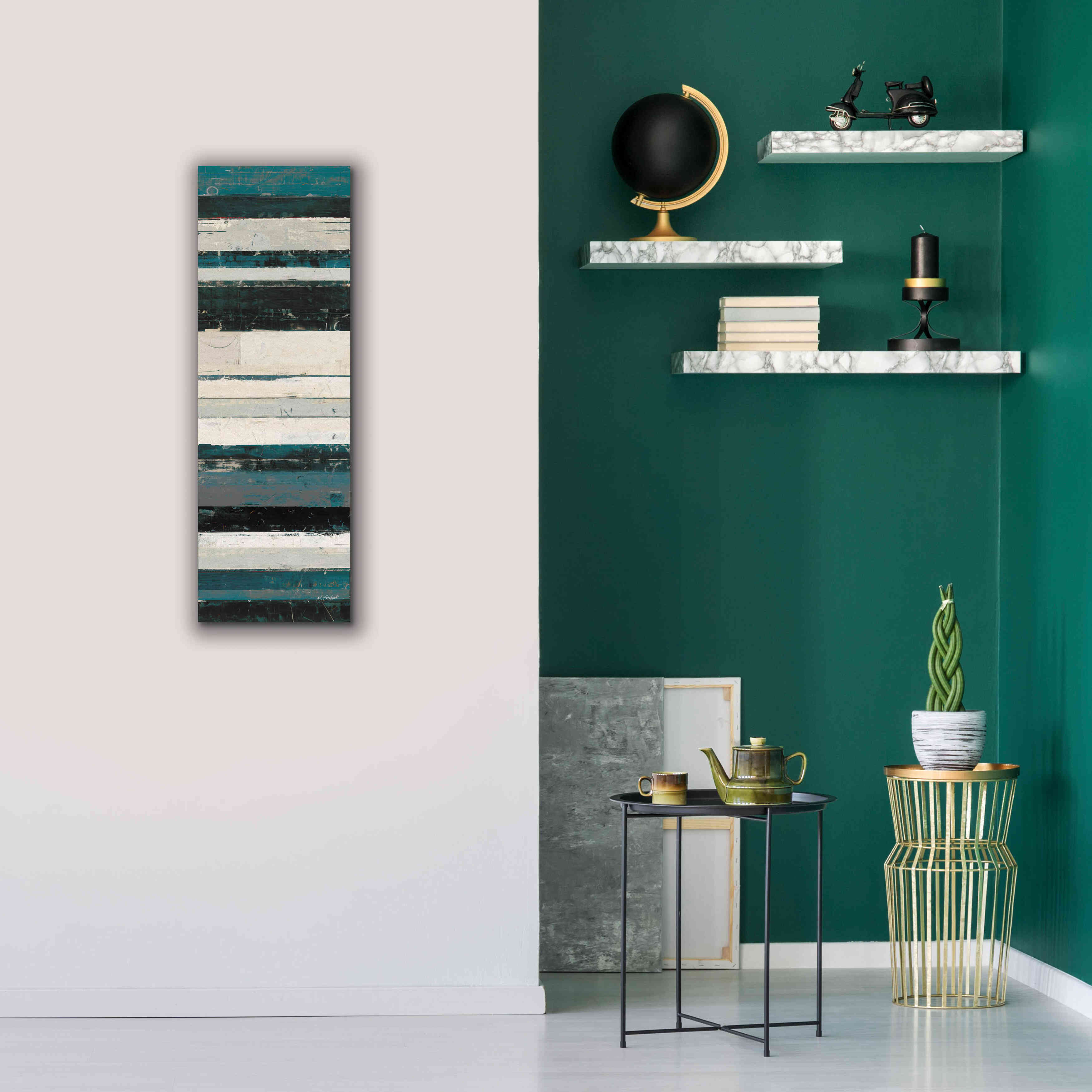 'Blue Zephyr IV' by Mike Schick, Giclee Canvas Wall Art,12 x 36