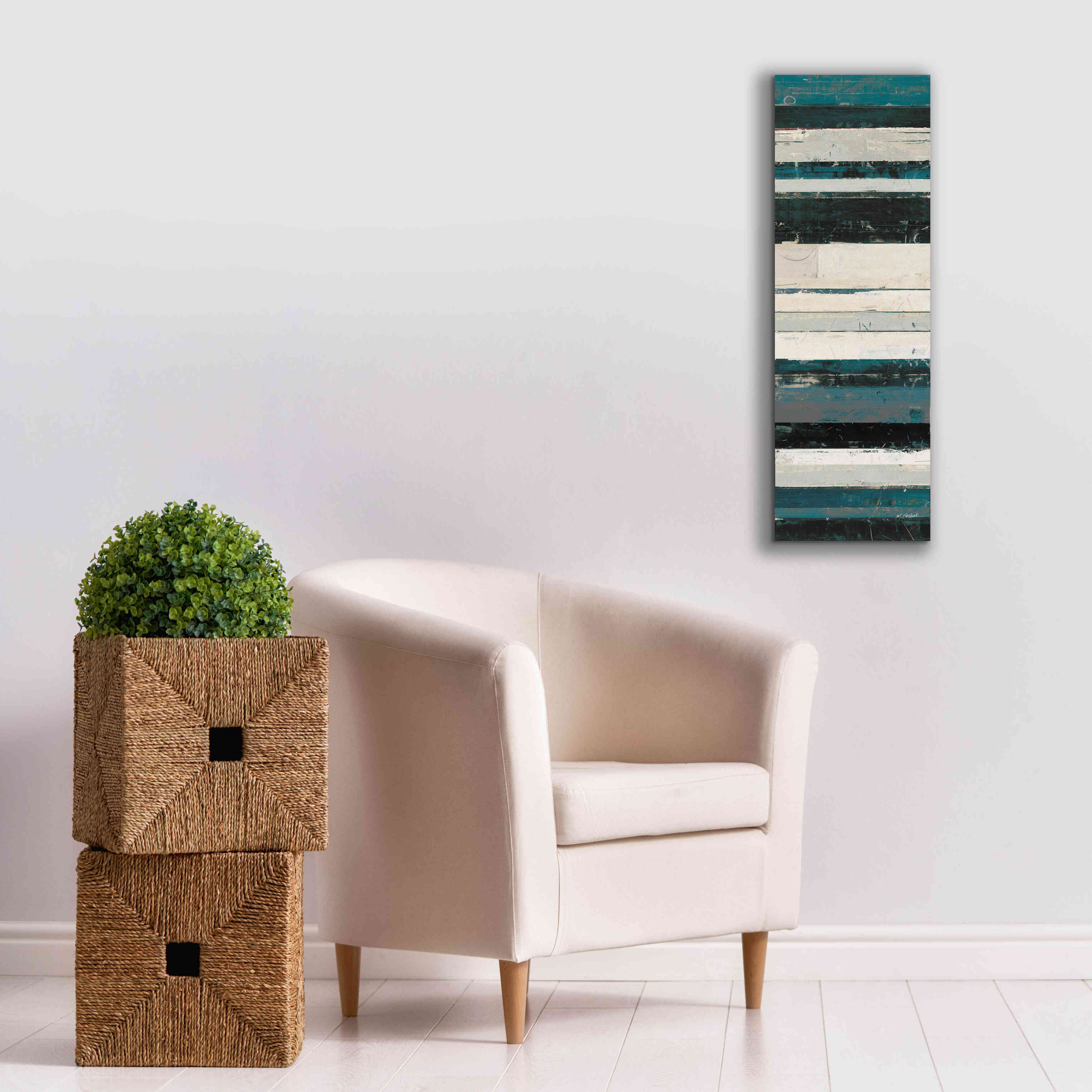 'Blue Zephyr IV' by Mike Schick, Giclee Canvas Wall Art,12 x 36