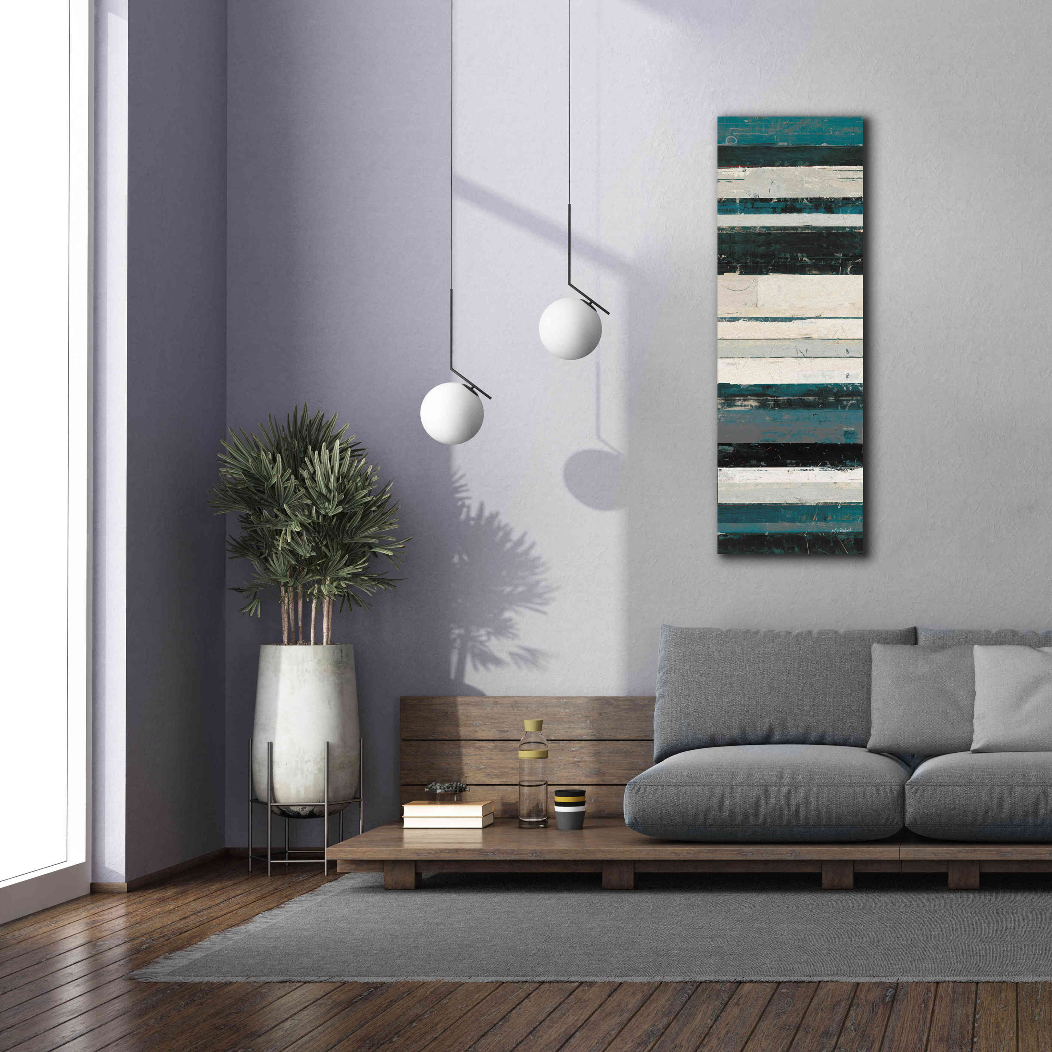 'Blue Zephyr IV' by Mike Schick, Giclee Canvas Wall Art,20 x 60