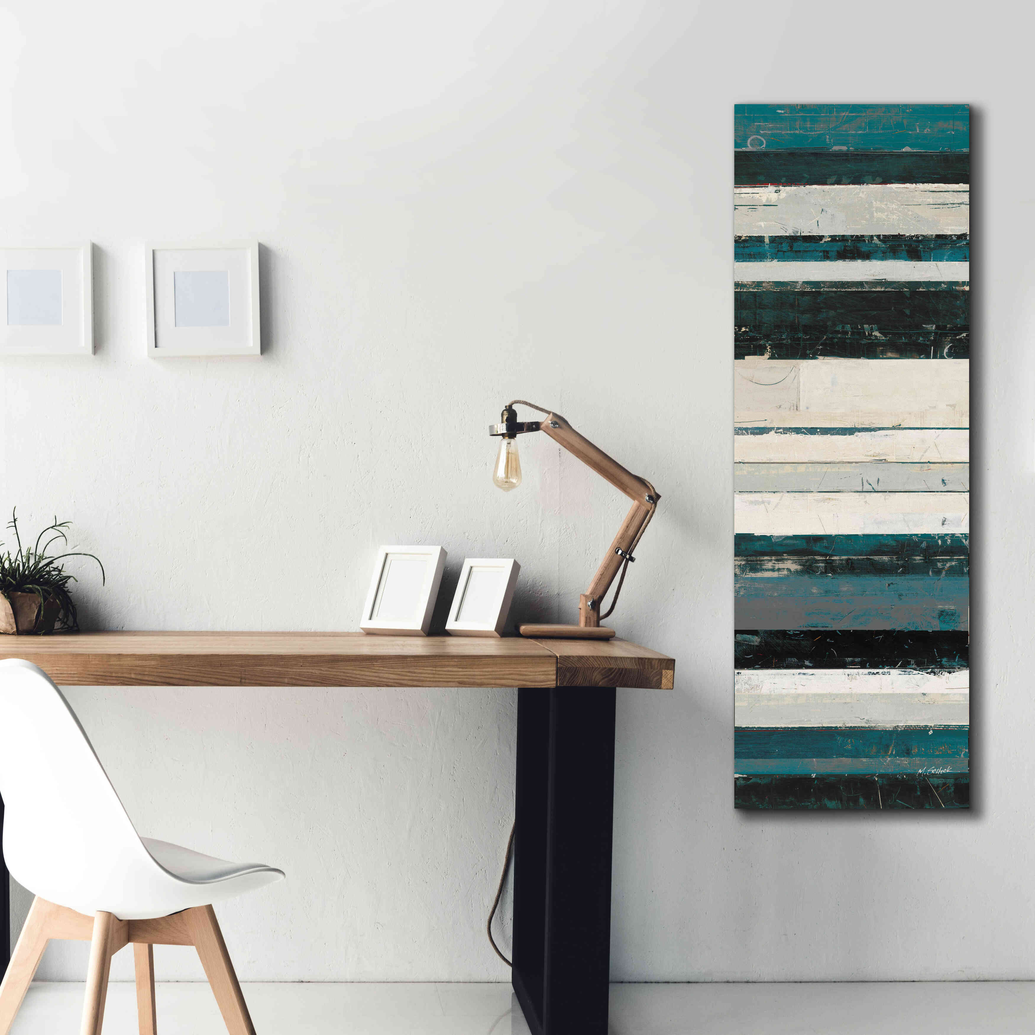 'Blue Zephyr IV' by Mike Schick, Giclee Canvas Wall Art,20 x 60