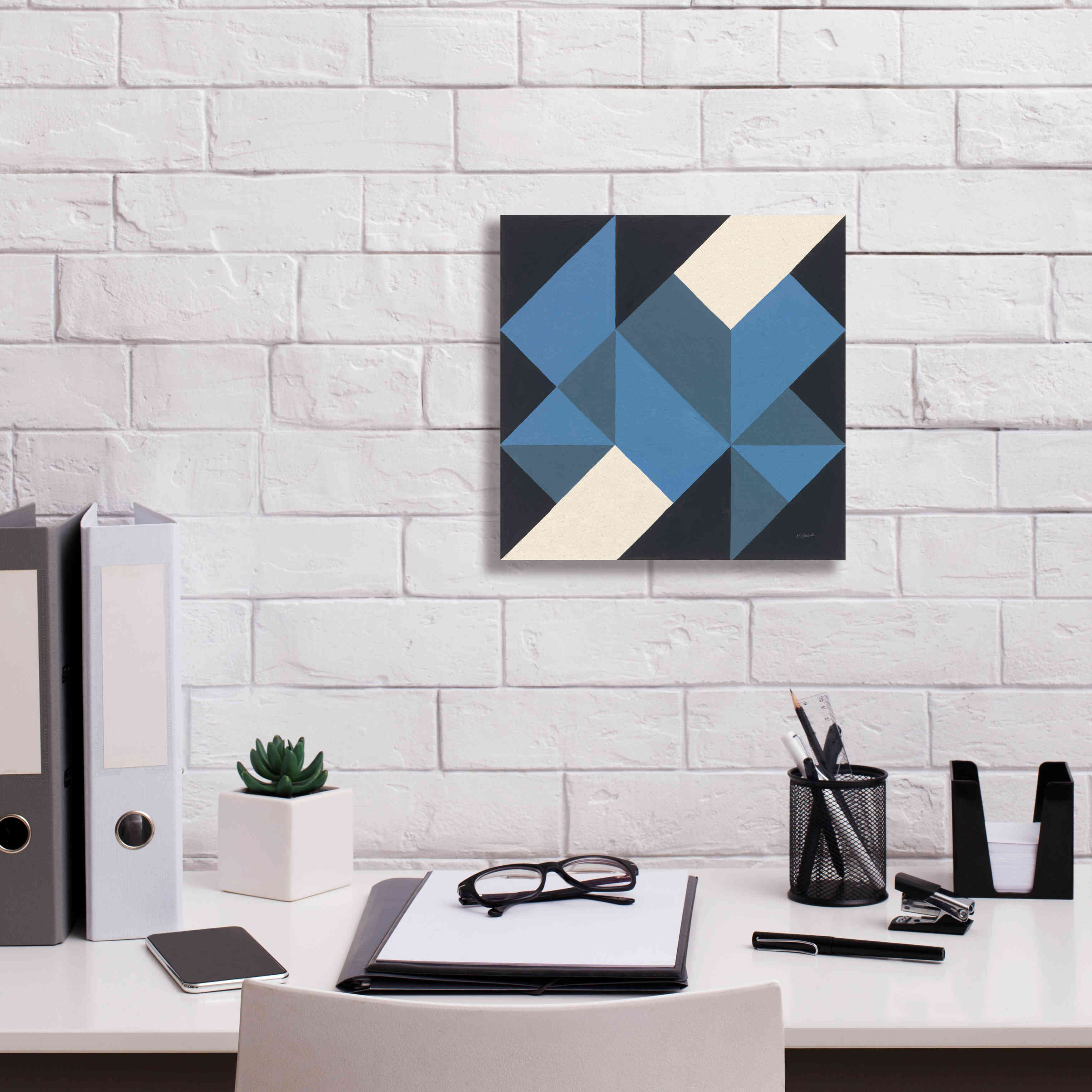 'Triangles I' by Mike Schick, Giclee Canvas Wall Art,12x12