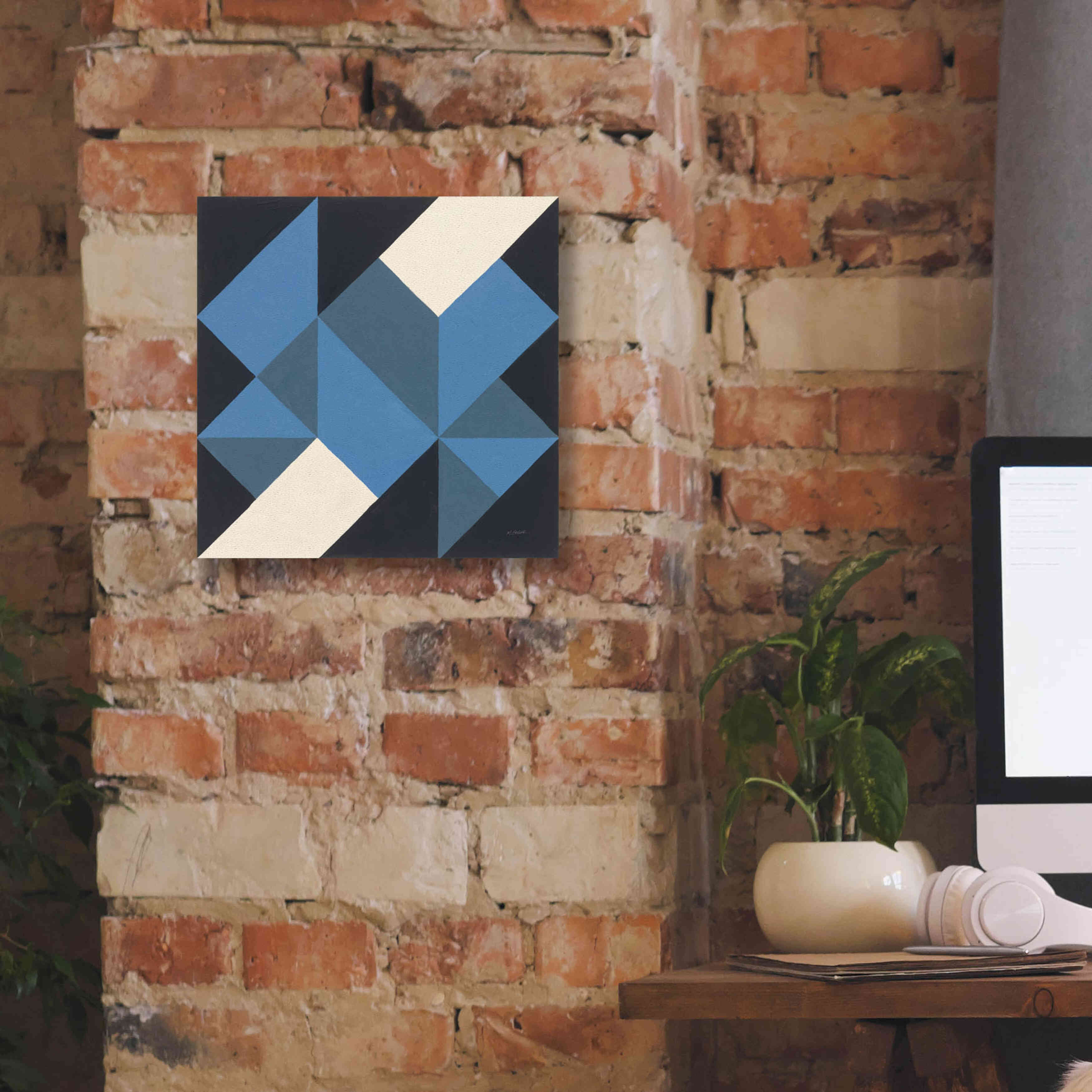 'Triangles I' by Mike Schick, Giclee Canvas Wall Art,12x12