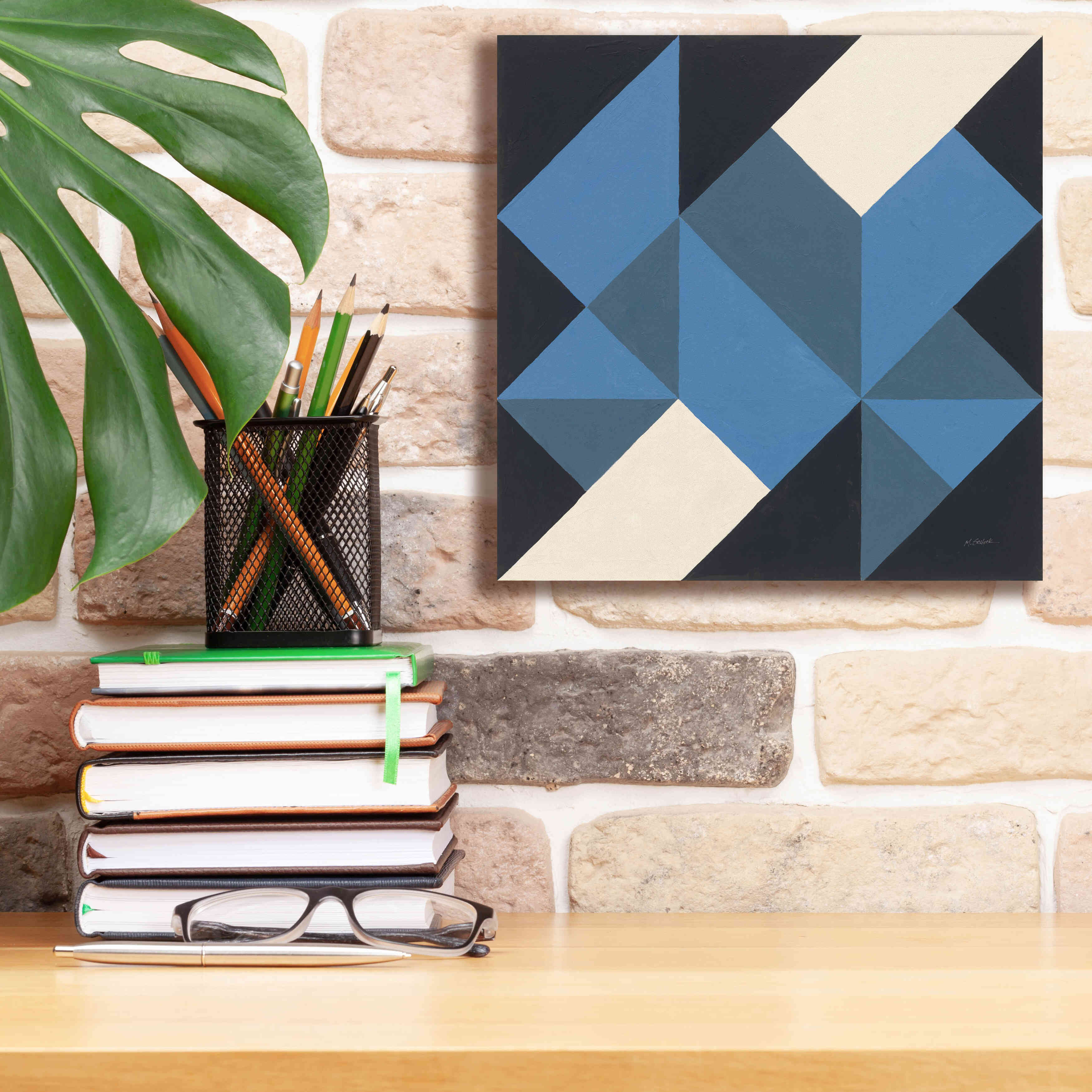 'Triangles I' by Mike Schick, Giclee Canvas Wall Art,12x12