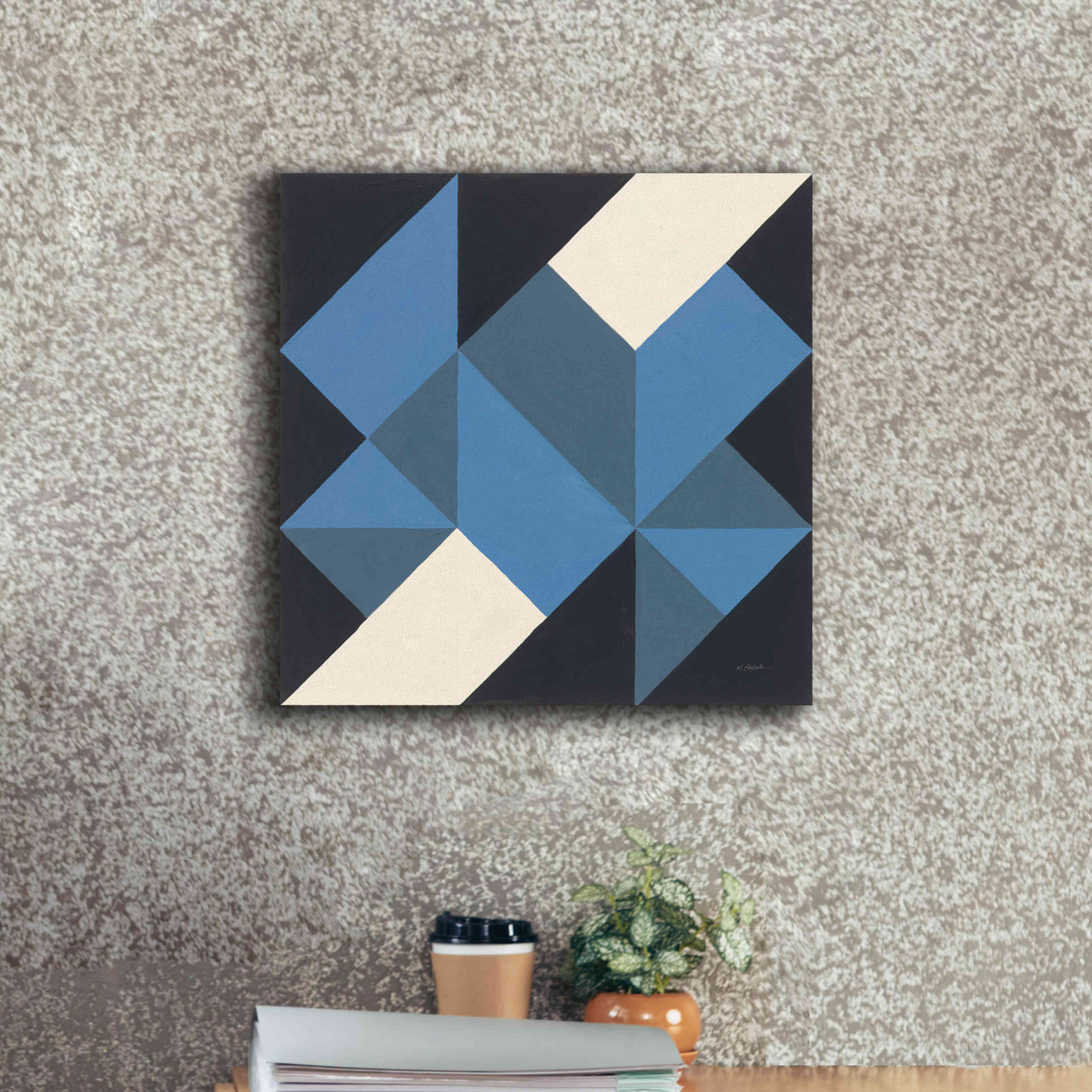 'Triangles I' by Mike Schick, Giclee Canvas Wall Art,18x18