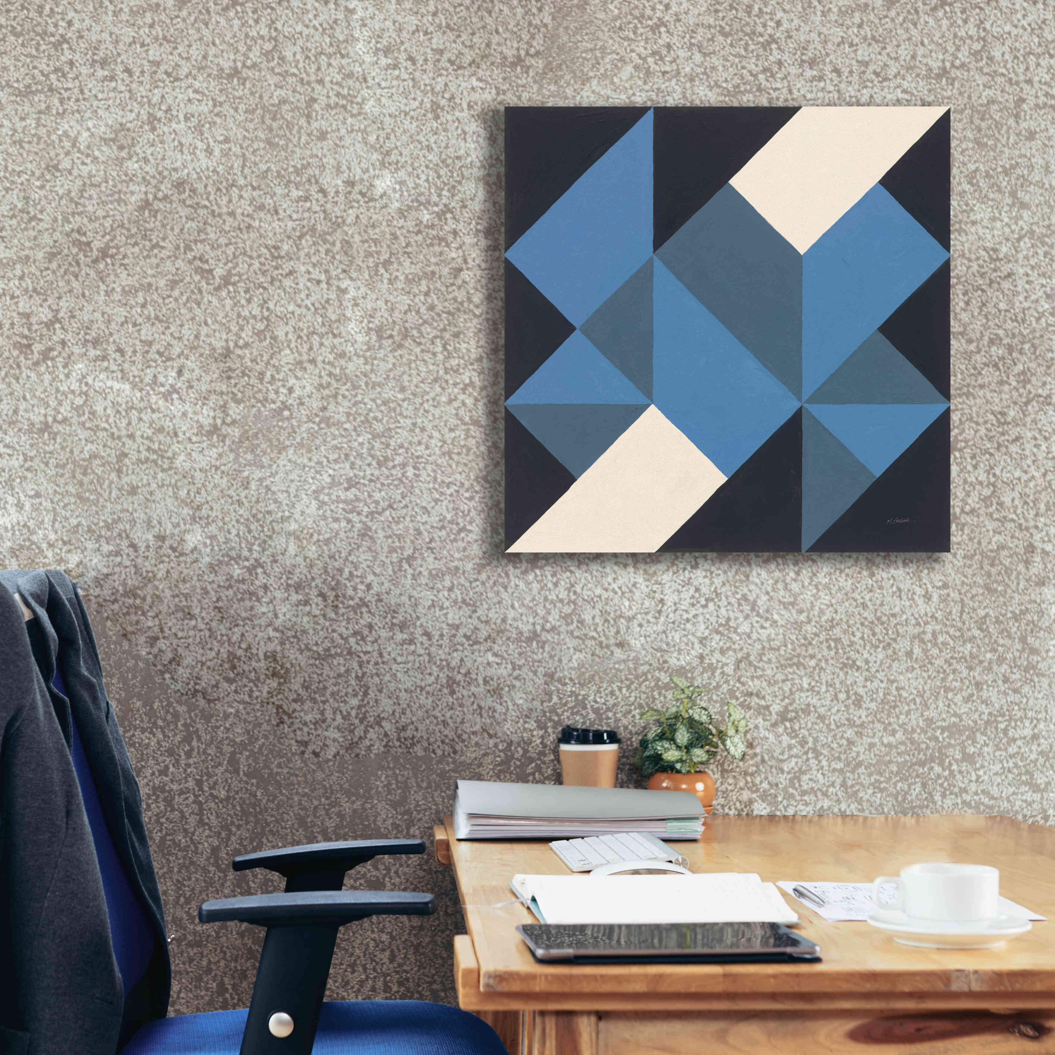 'Triangles I' by Mike Schick, Giclee Canvas Wall Art,26x26